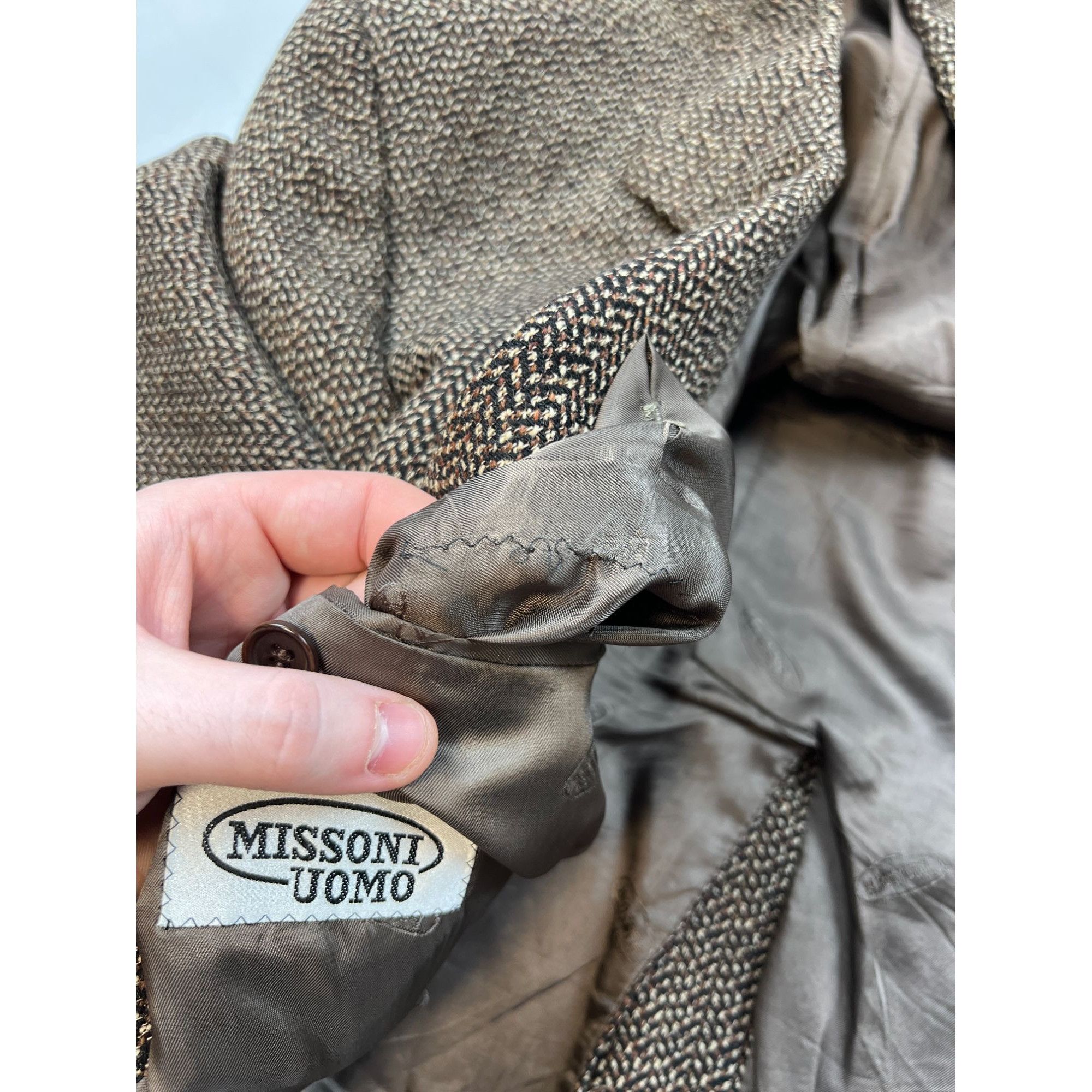 Missoni Missoni Uomo Vintage Tweed Wool 3 Button Blazer (Y0714) Size 52R - 8 Thumbnail