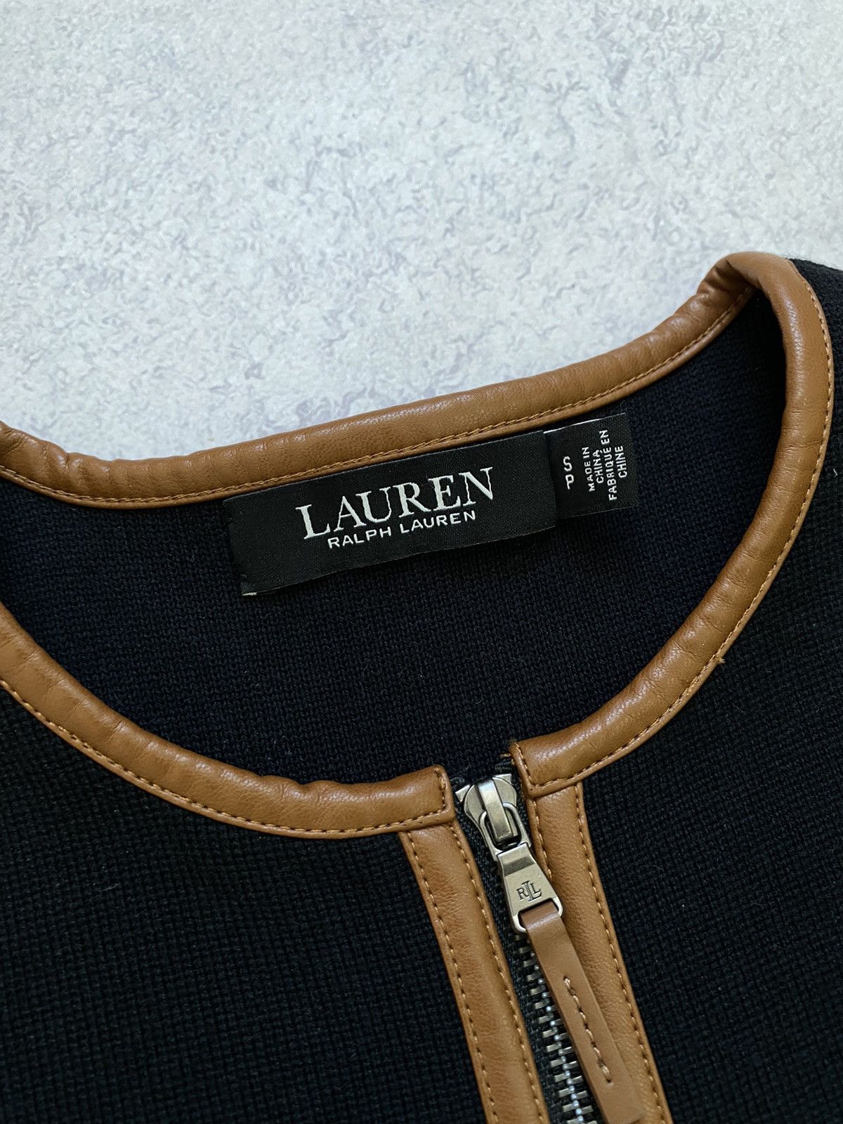 Lauren Ralph Lauren Lauren Ralph Lauren Knit Leather Patch Jacket & Dress Set Size S / US 4 / IT 40 - 15 Thumbnail