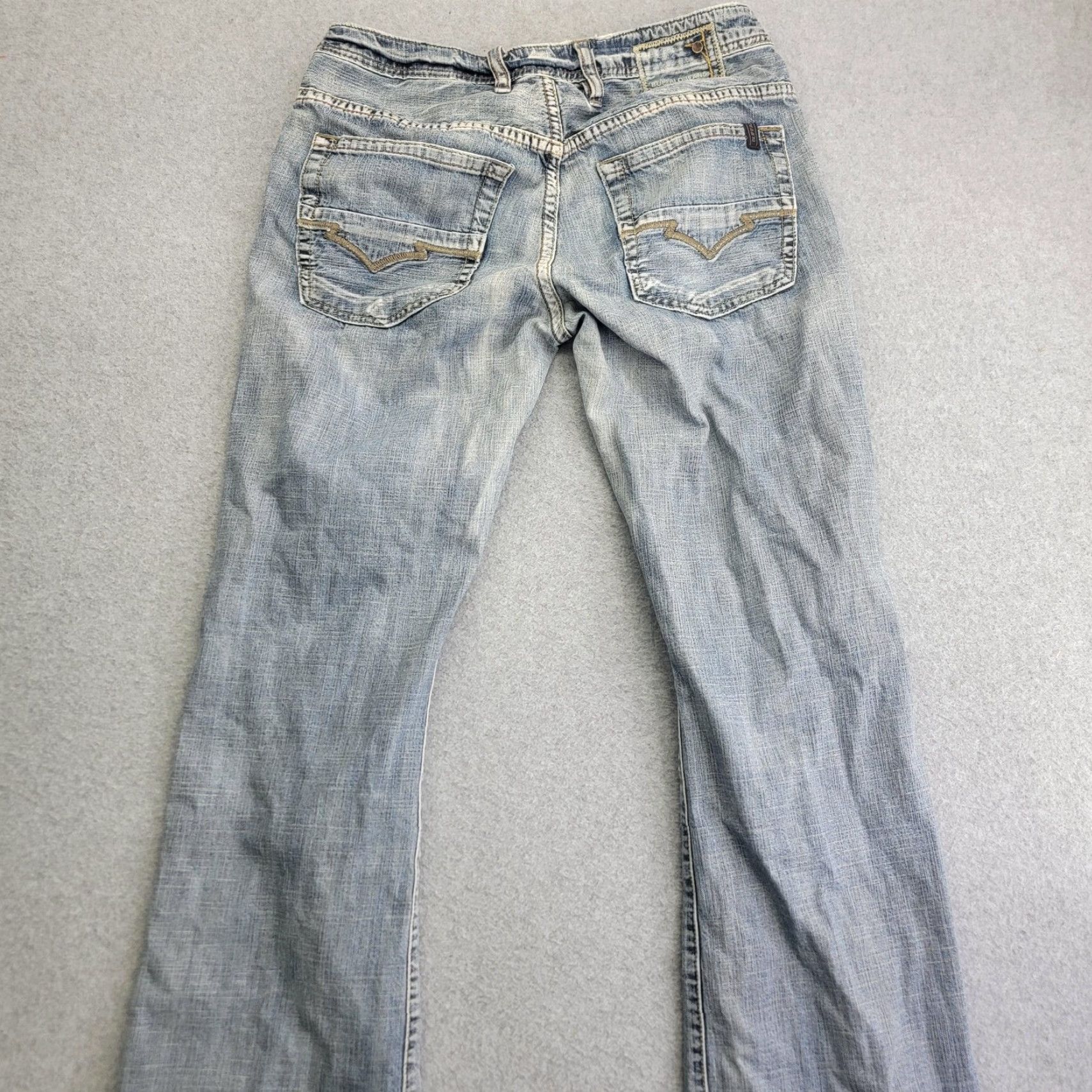 Buffalo David Bitton Buffalo David Bitton Jeans Mens 29x32 Light Wash King Button Fly Distressed Denim Straight Jeans Mens 29x32 Blue Distressed King Size US 29 - 5 Thumbnail