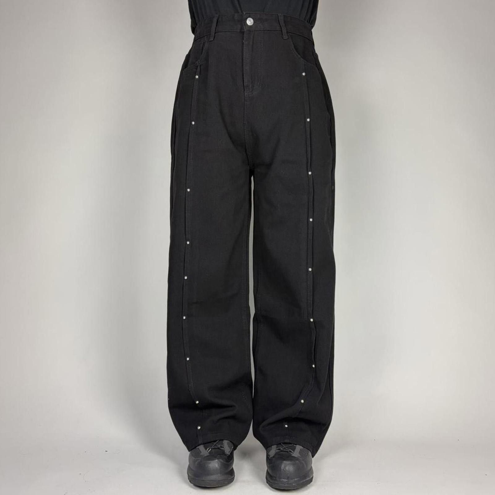 Other Black Studded Wide Leg Trousers Size US 30 / EU 46 - 1 Thumbnail