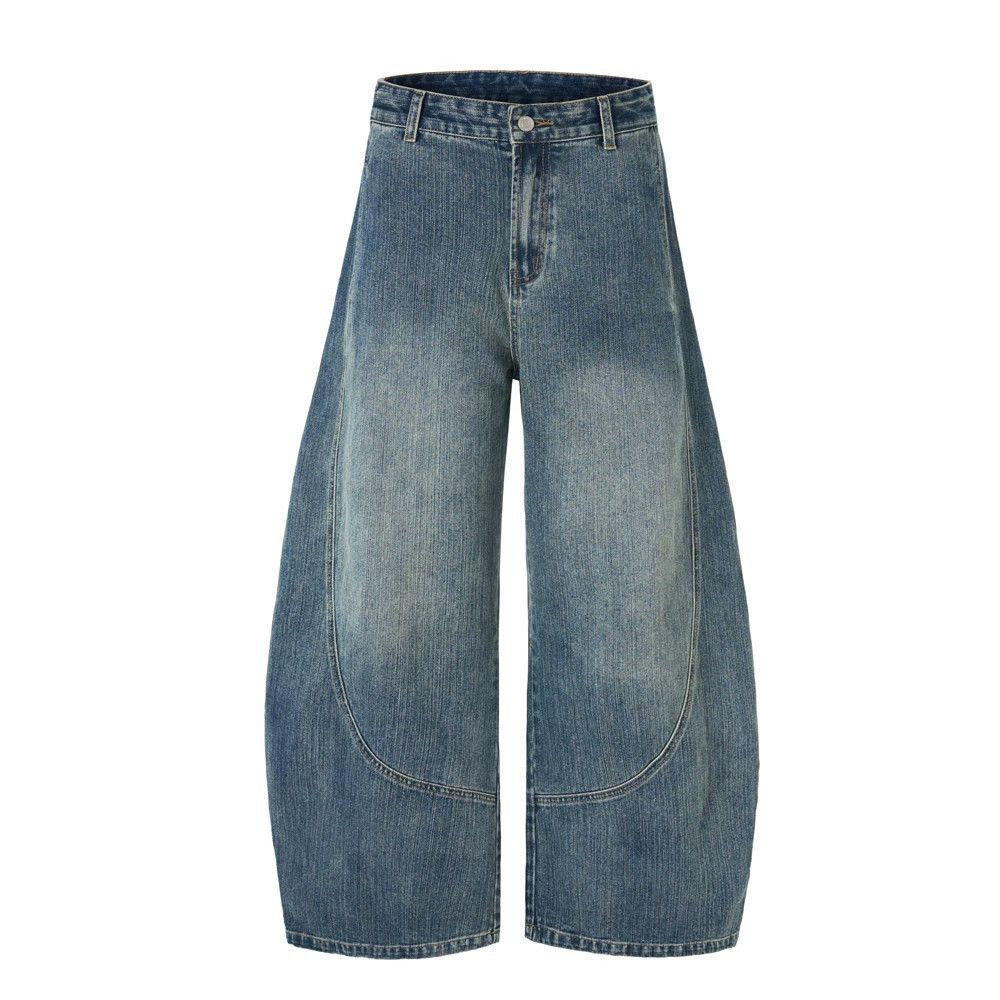 Jean American men's washed distressed wide-leg scimitar jeans Size US 32 / EU 48 - 1 Thumbnail