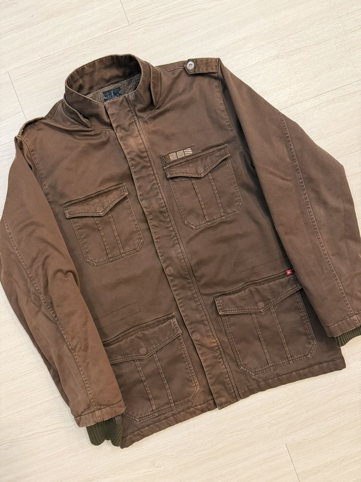 Quiksilver Quiksilver Brown Sherpa Lined Military Style Cargo Jacket Size US L / EU 52-54 / 3 - 2 Thumbnail
