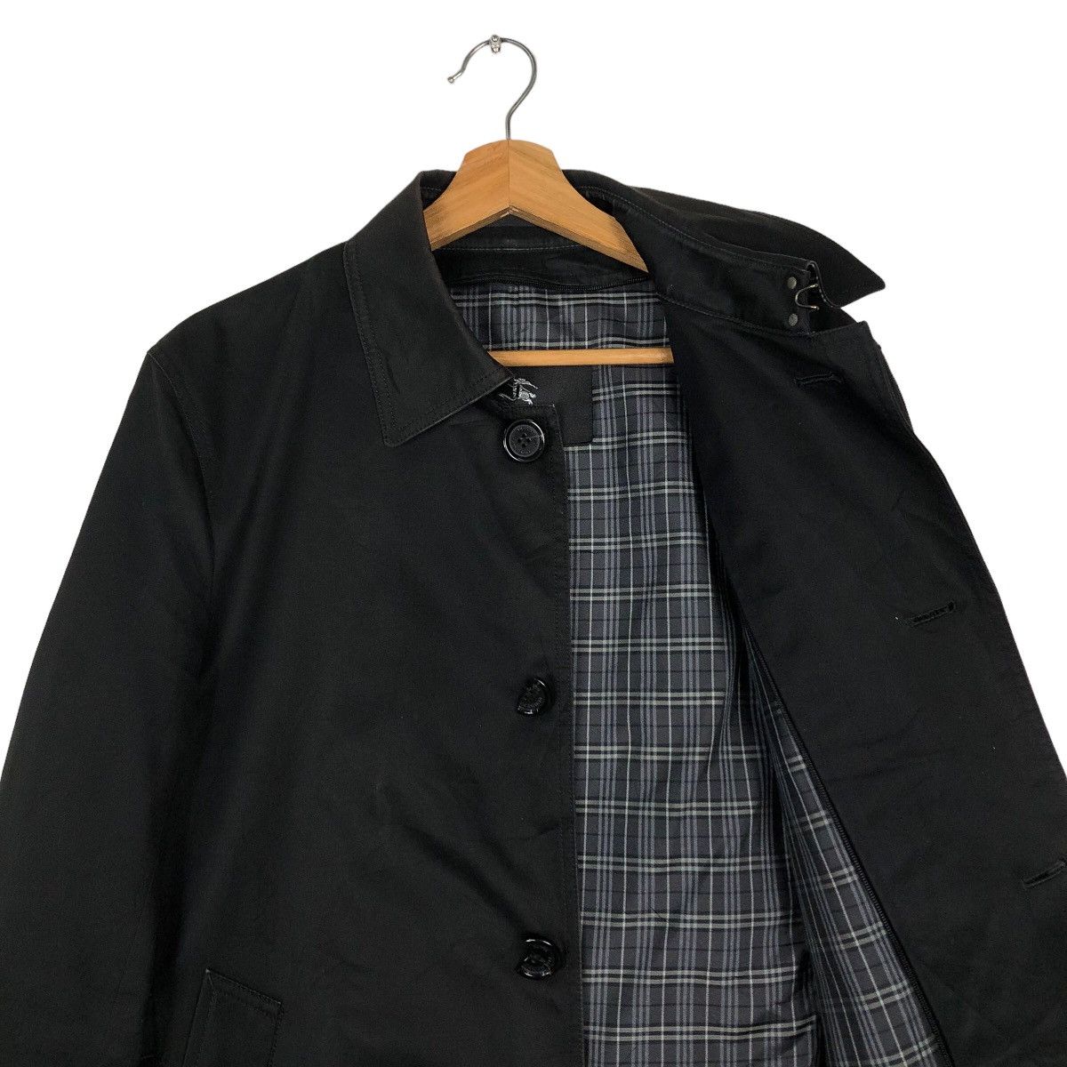Burberry 🔥Vintage Burberry Black Label Long Jacket Nova Check Lining Size US M / EU 48-50 / 2 - 12 Thumbnail