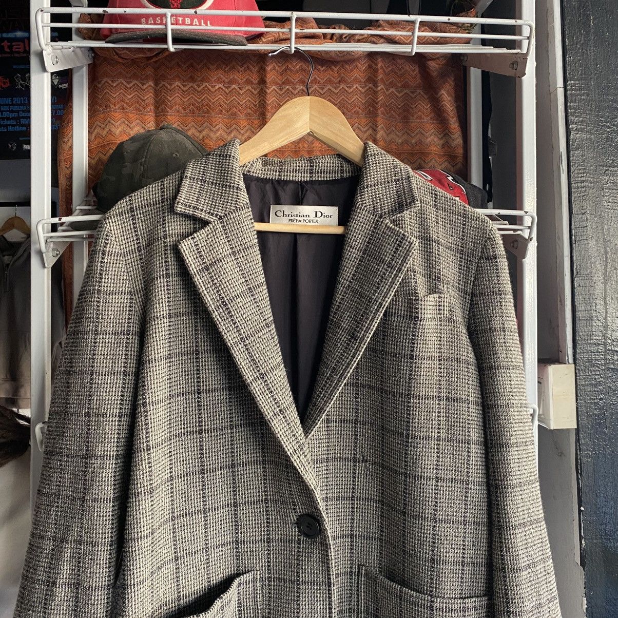 Christian Dior Monsieur Vintage Christian Dior Pre-A-Porter Plaid Blazer Size 40S - 4 Thumbnail
