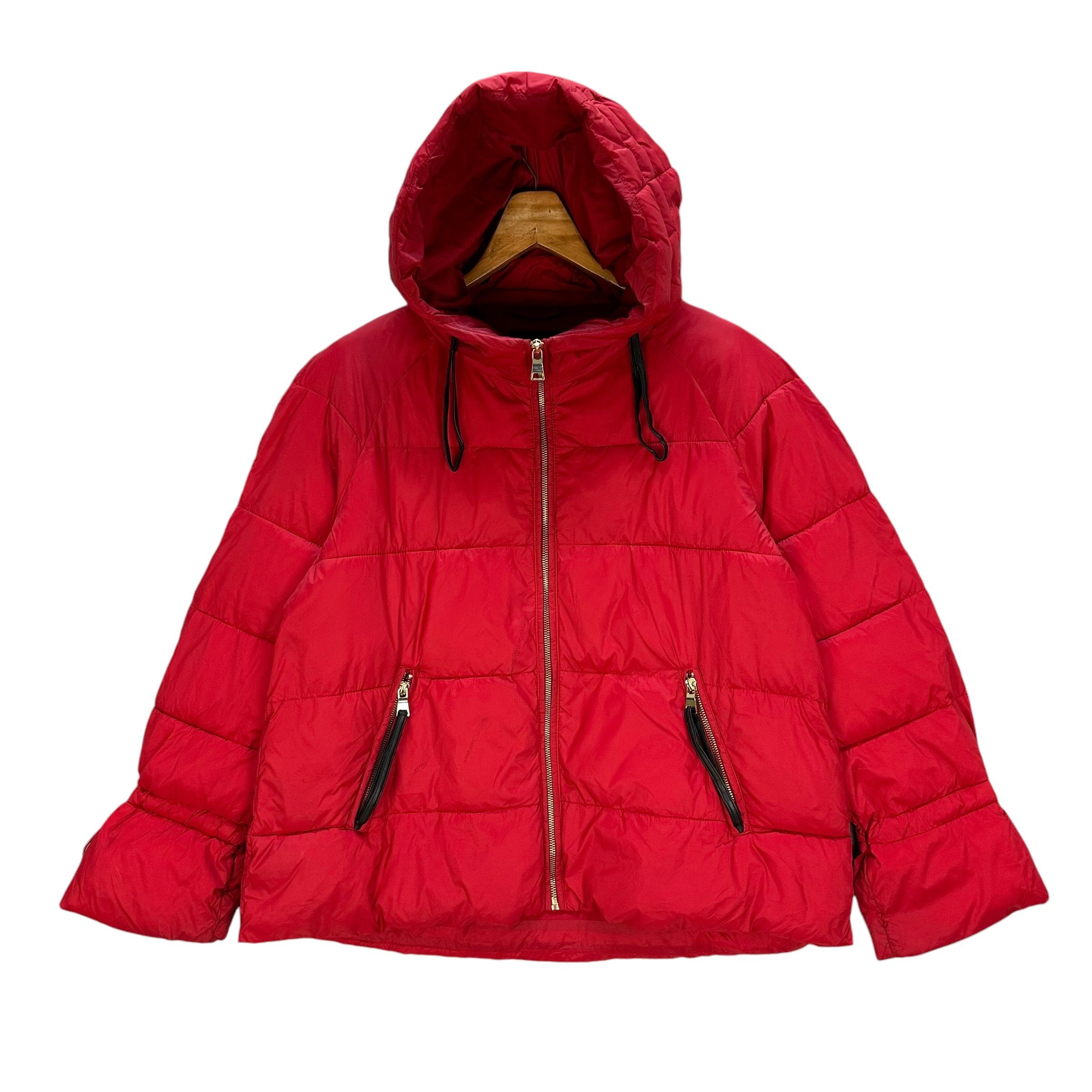 Zara ZARA Outerwear Red Down Jacket Puffer Jacket #A52-1198 Size L / US 10 / IT 46 - 1 Thumbnail