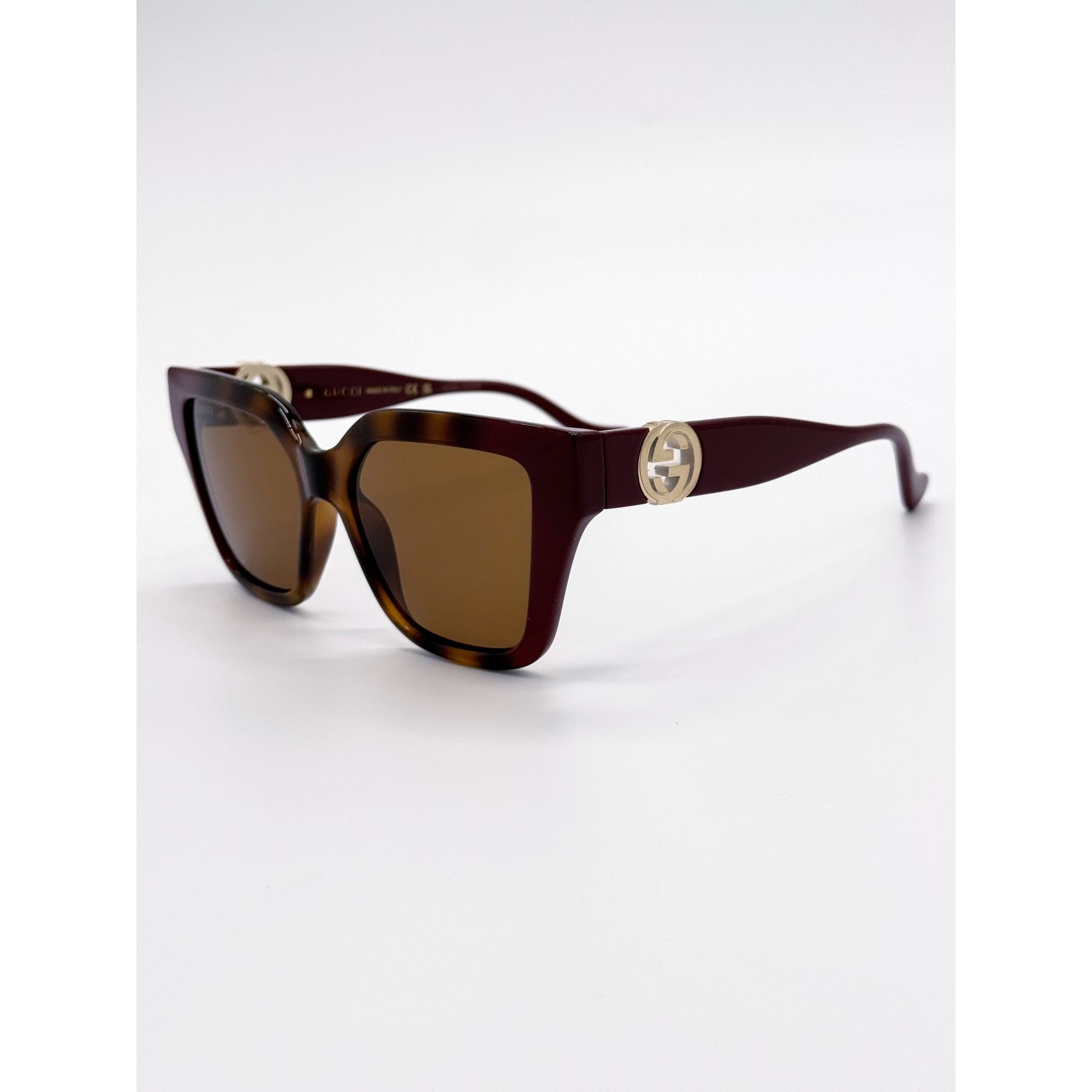 Gucci NEW GUCCI SUNGLASSES GG1023S 003 HAVANA/BURGUNDY WOMEN Size ONE SIZE - 4 Thumbnail