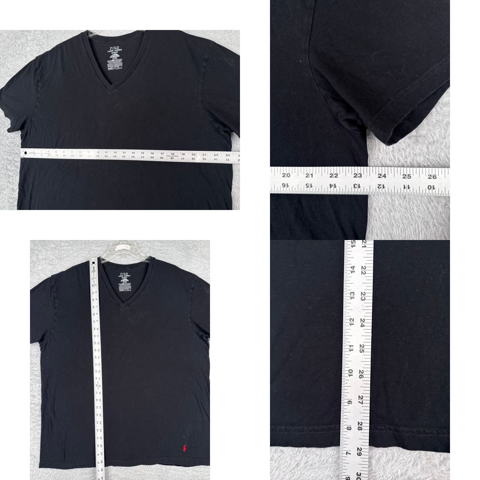 Ralph Lauren VINTAGE Polo Ralph Lauren Shirt Adult XL Black V-Neck Cotton Jersey Classic Fit Mens Size US XL / EU 56 / 4 - 8 Thumbnail