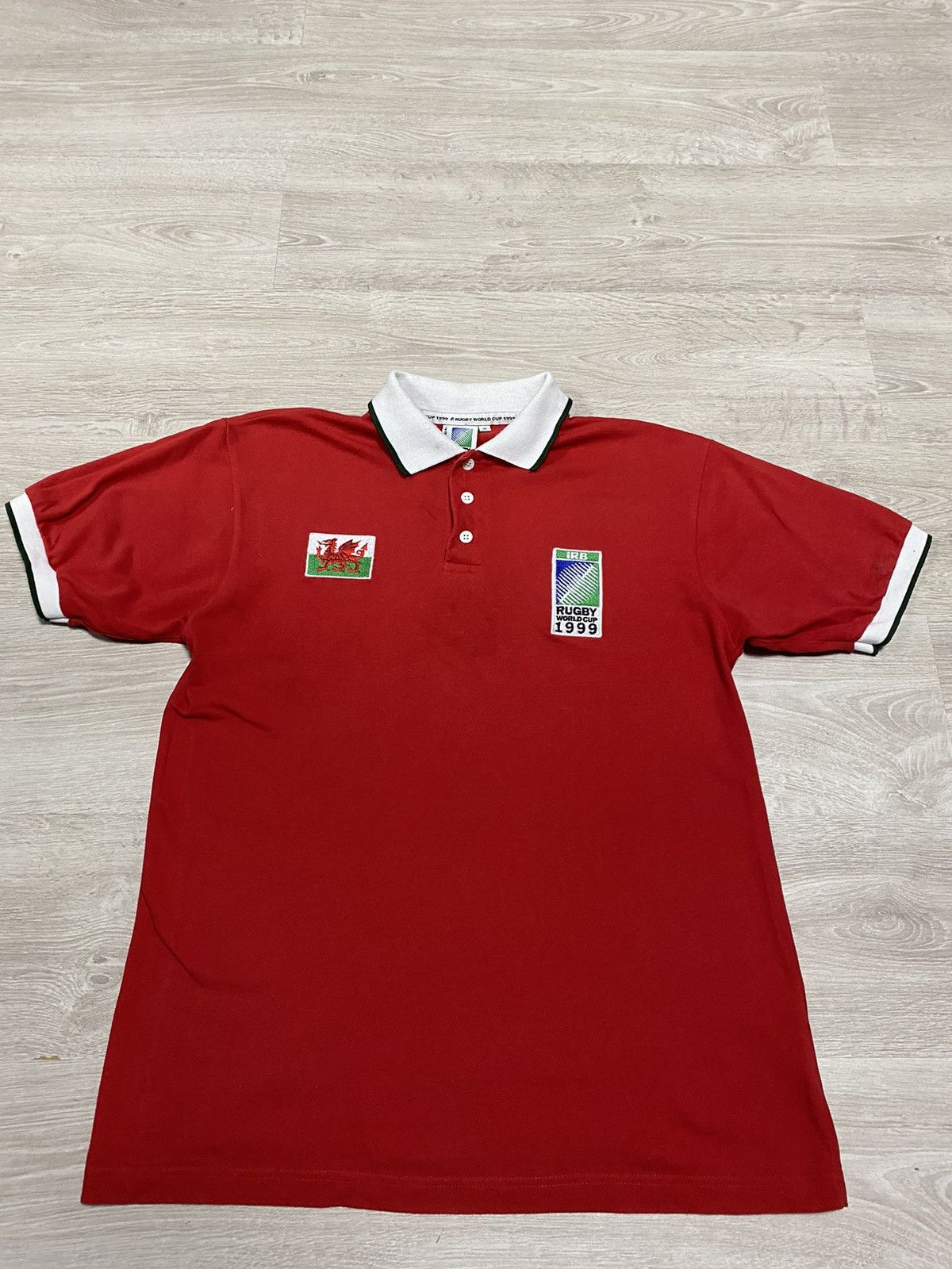 Canterbury of New Zealand Vintage 1999 IRB World Cup Rugby Jersey M Wales Champ Size US M / EU 48-50 / 2 - 1 Thumbnail