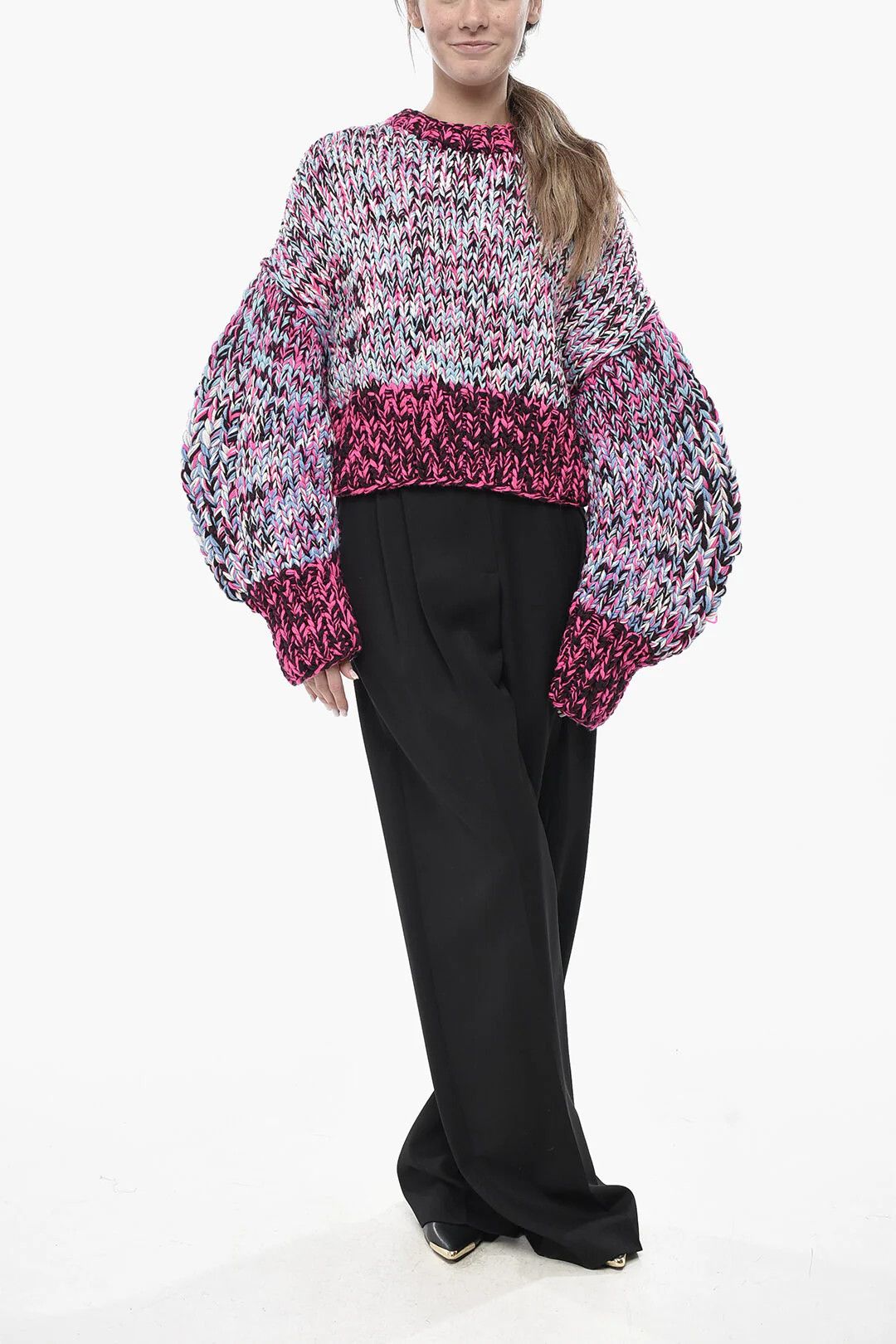 Loewe og1mm0426 Crewneck Sweater in Multicolor Size S / US 4 / IT 40 - 4 Thumbnail
