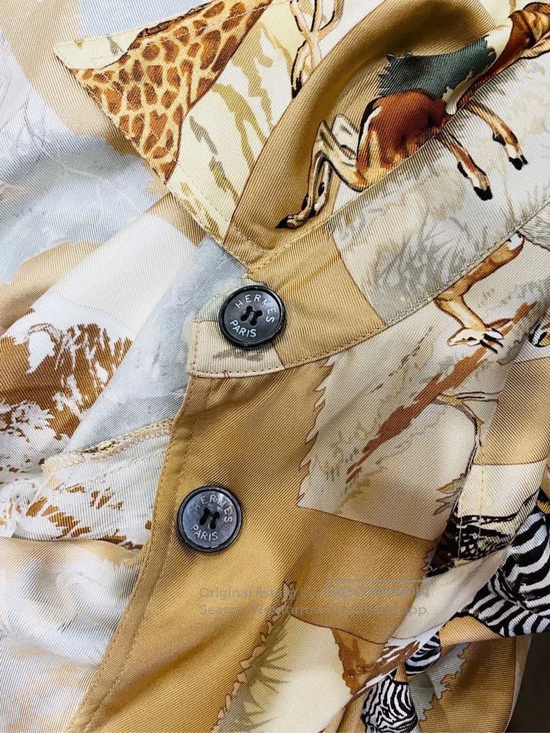 Hermes Hermes Retro Animal Print Silk Shirt Size XXS / US 00 / IT 34 - 5 Thumbnail