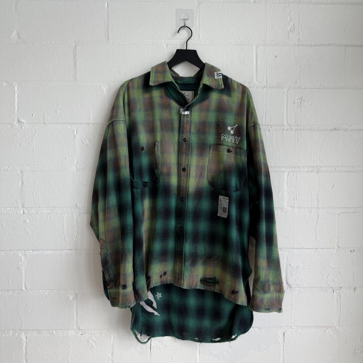 Maison MIHARA YASUHIRO MMY Green Flannel L/S Shirt Size US M / EU 48-50 / 2 - 1 Thumbnail