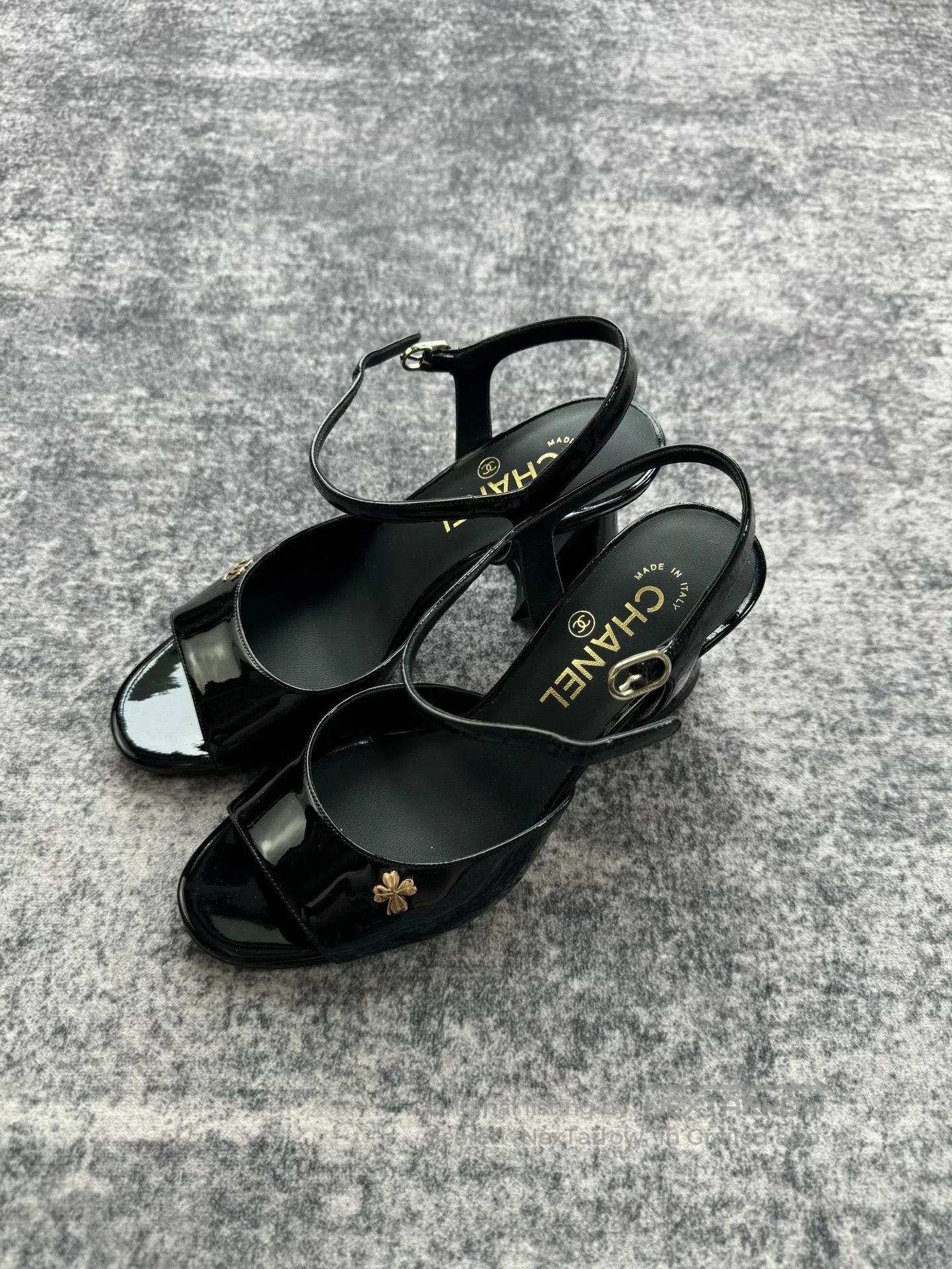 Chanel Chanel Black Patent Leather Peep-Toe High Heels| Size US 6.5 / IT 36.5 - 2 Thumbnail