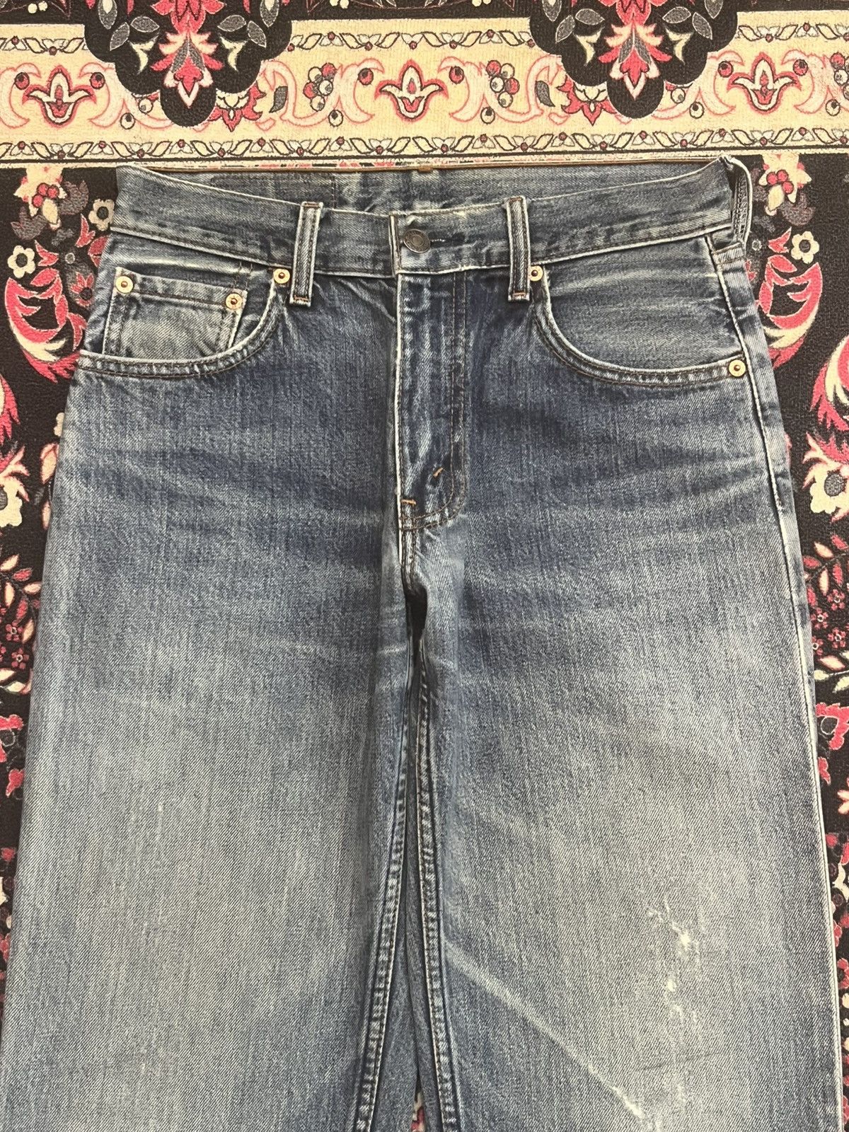 Levi's Y2K Levi’s 506 Blue Faded Washed Frayed Leg Straight Jeans Size US 29 - 4 Thumbnail
