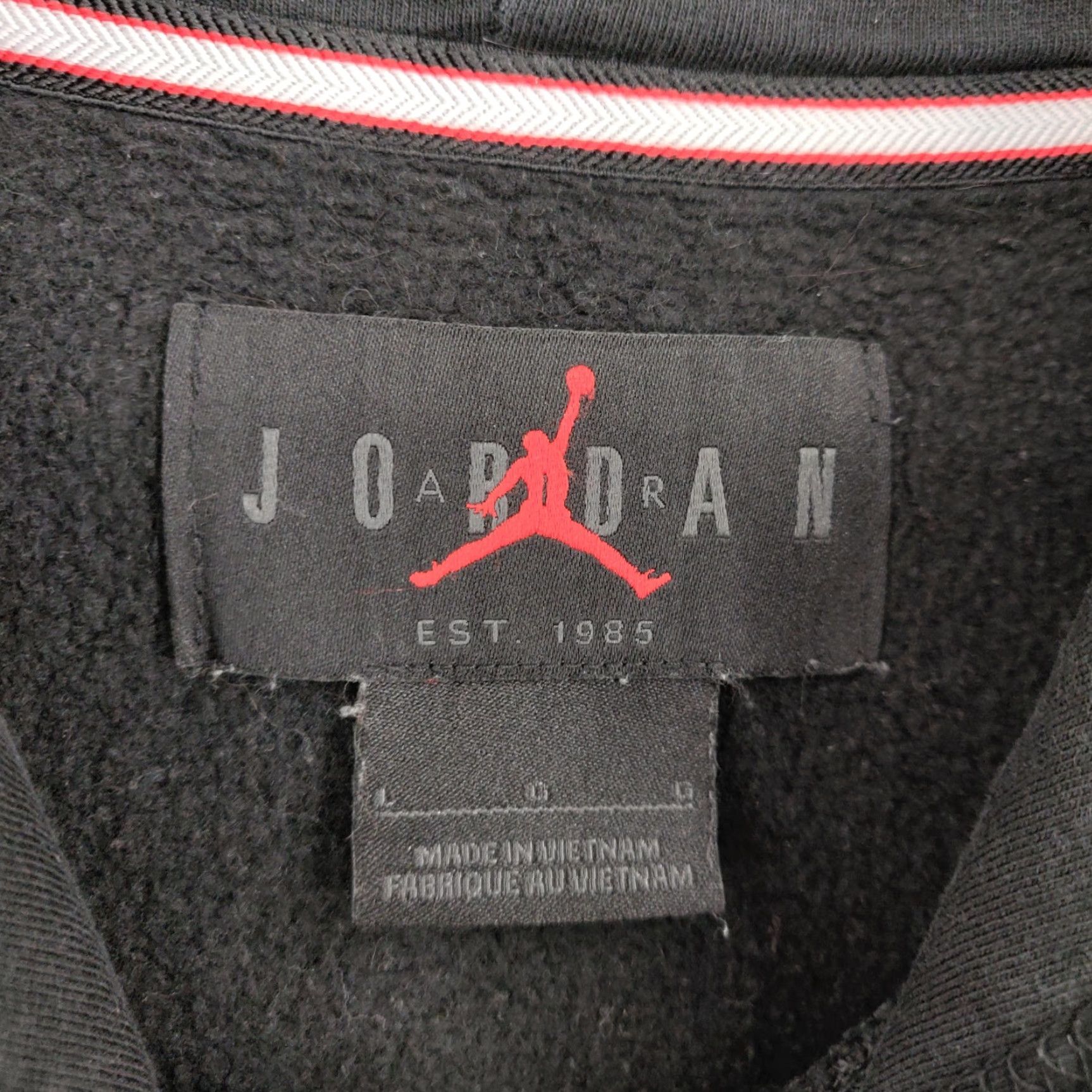 Nike Nike Air Jordan Hoodie Mens L Black Pullover Fleece Logo 90s Classic Sports Outdoor Athletic Size US L / EU 52-54 / 3 - 6 Thumbnail