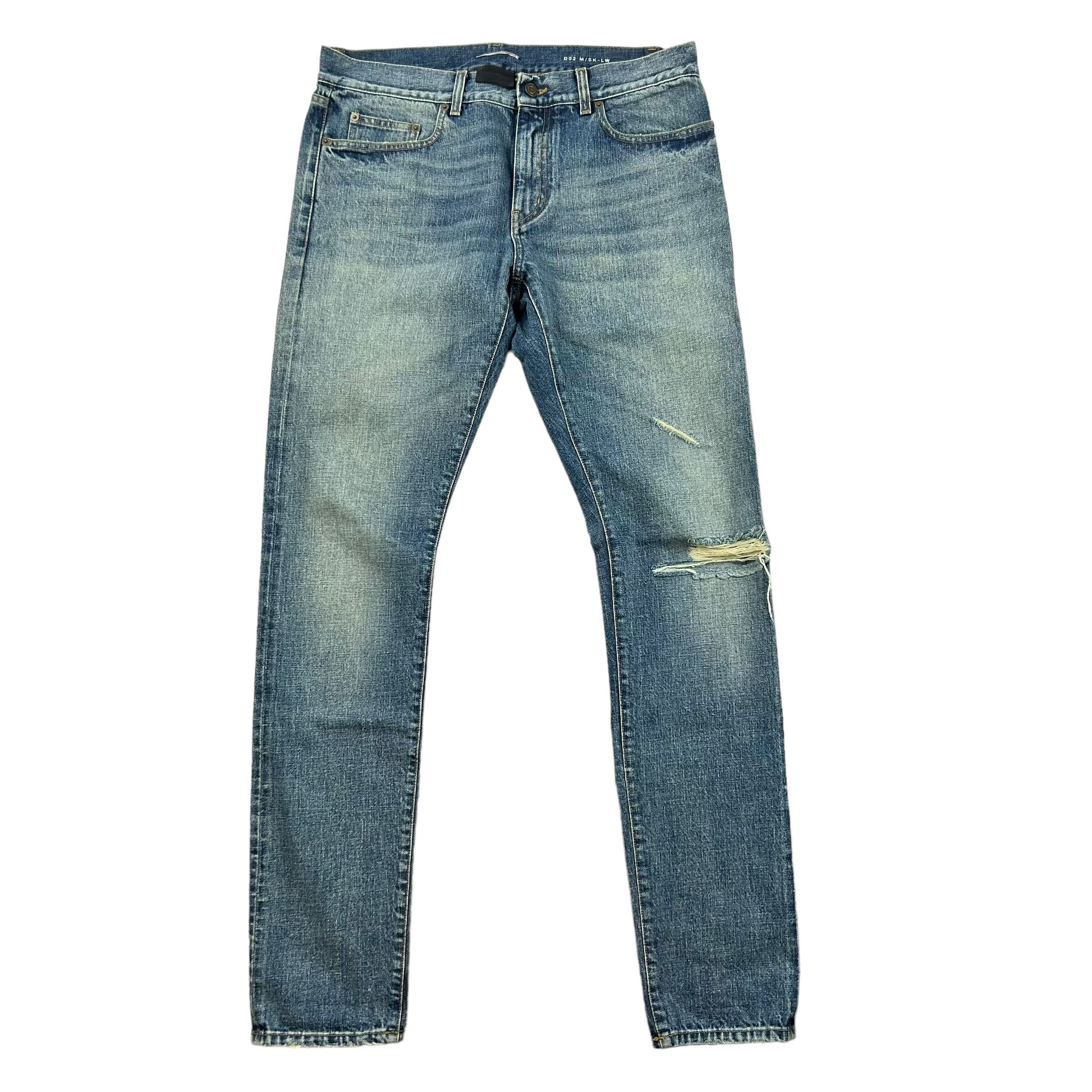 image of Saint Laurent Paris $690 Rrp Saint Laurent D02 Distressed Jeans in Blue, Men's (Size 33)