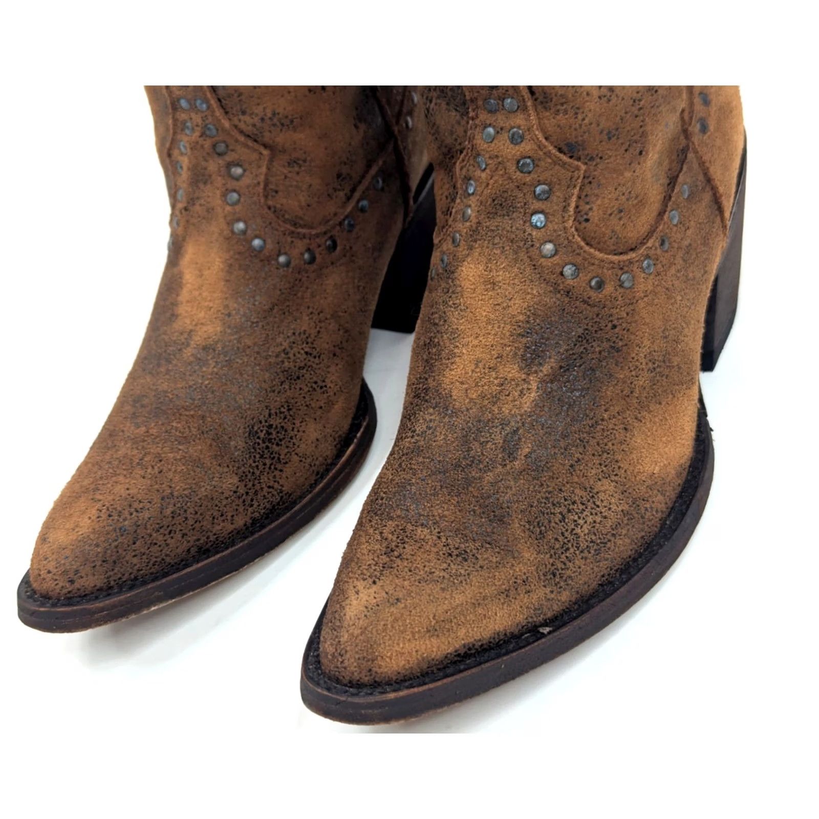 Vintage Idyllwind Miranda Lambert Wheels Western Ankle Boot Women 6.5B Brown Suede Boots Cowgirl, 6.5B, Brown, Suede Size US 7 / IT 37 - 5 Thumbnail