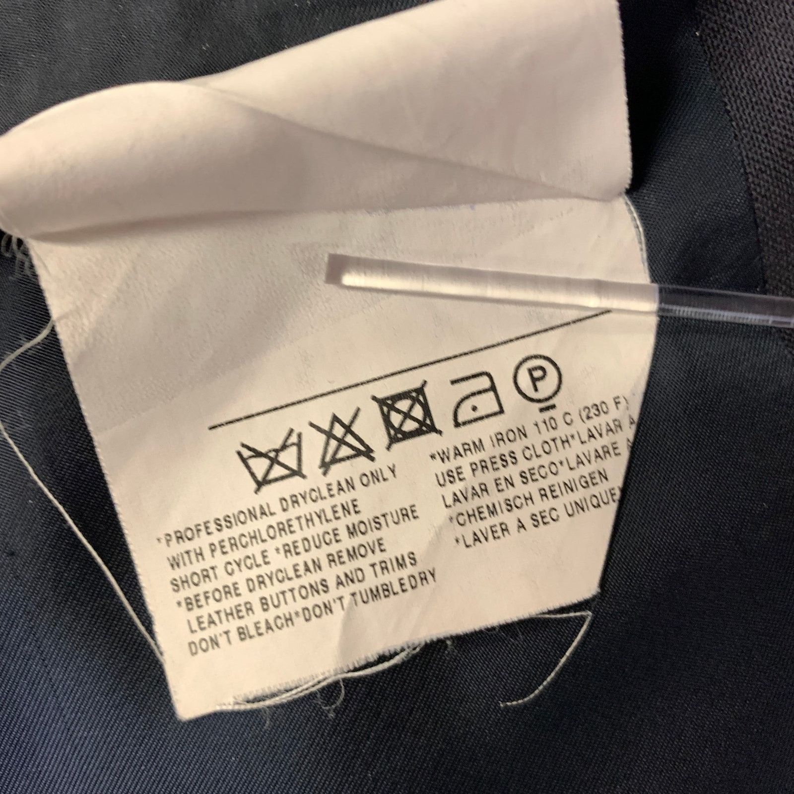 Gucci GUCCI Size 42 Navy Solid Wool Notch Lapel Sport Coat Size 42R - 7 Thumbnail
