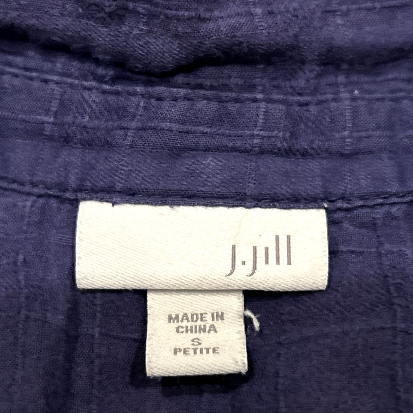 J. Jill J Jill Womens S Petite Sheer Button Up Short 3/4 Sleeve A7 Size 28" / US 6 / IT 42 - 2 Thumbnail