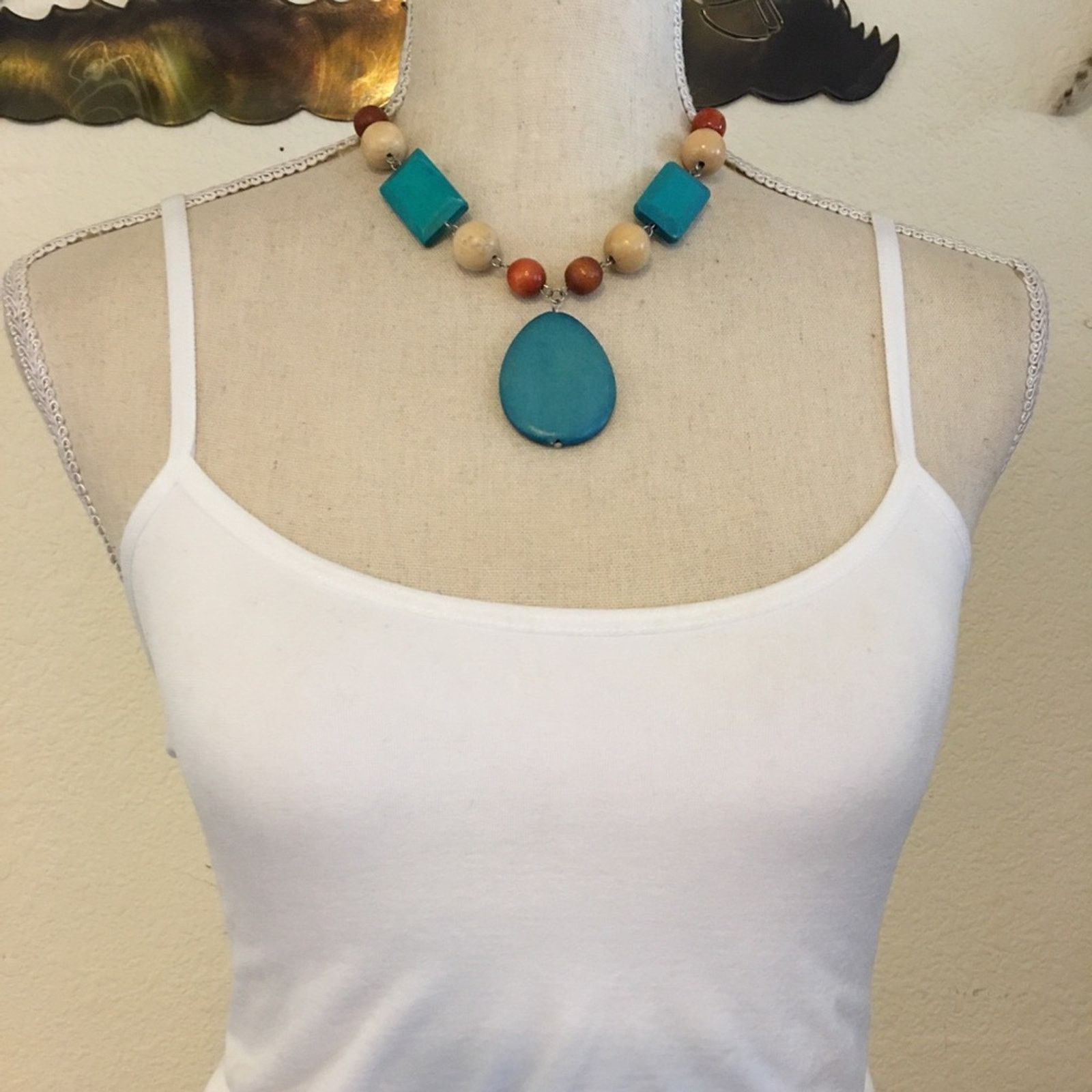 Jewelry Multi tone wood bead cord necklace Size ONE SIZE - 3 Thumbnail