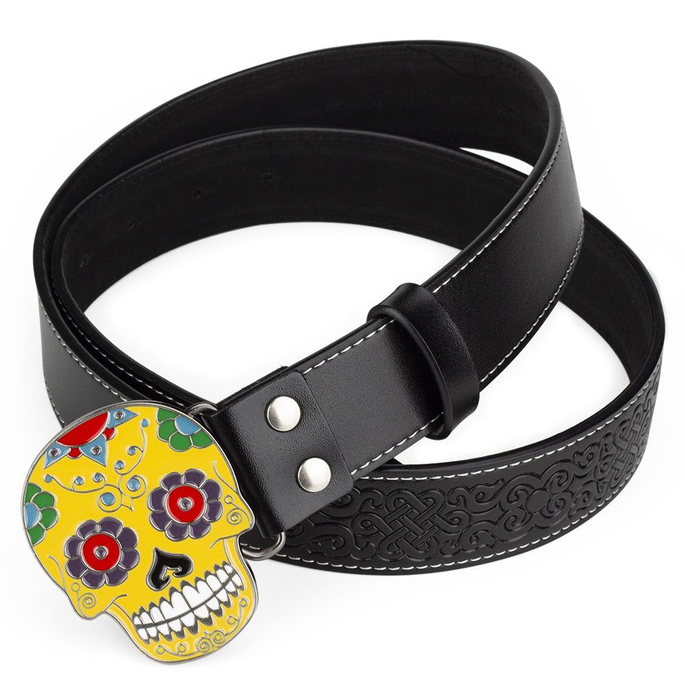 Designer Skull Rare Vintage Belt Riveted Belts Menswear Accessories Size ONE SIZE - 1 Thumbnail
