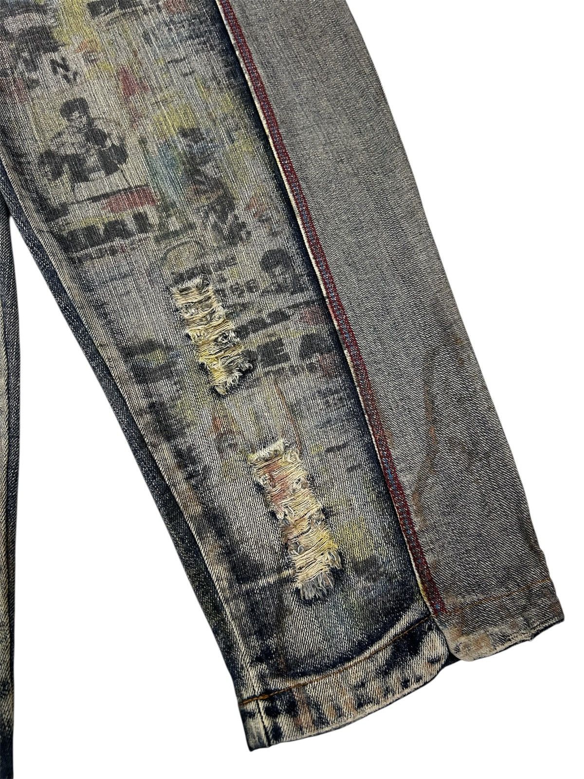 Japanese Brand Vintage Y2K Japanese Sick Artwork Denim Double Layer Jeans Size US 28 / EU 44 - 11 Thumbnail