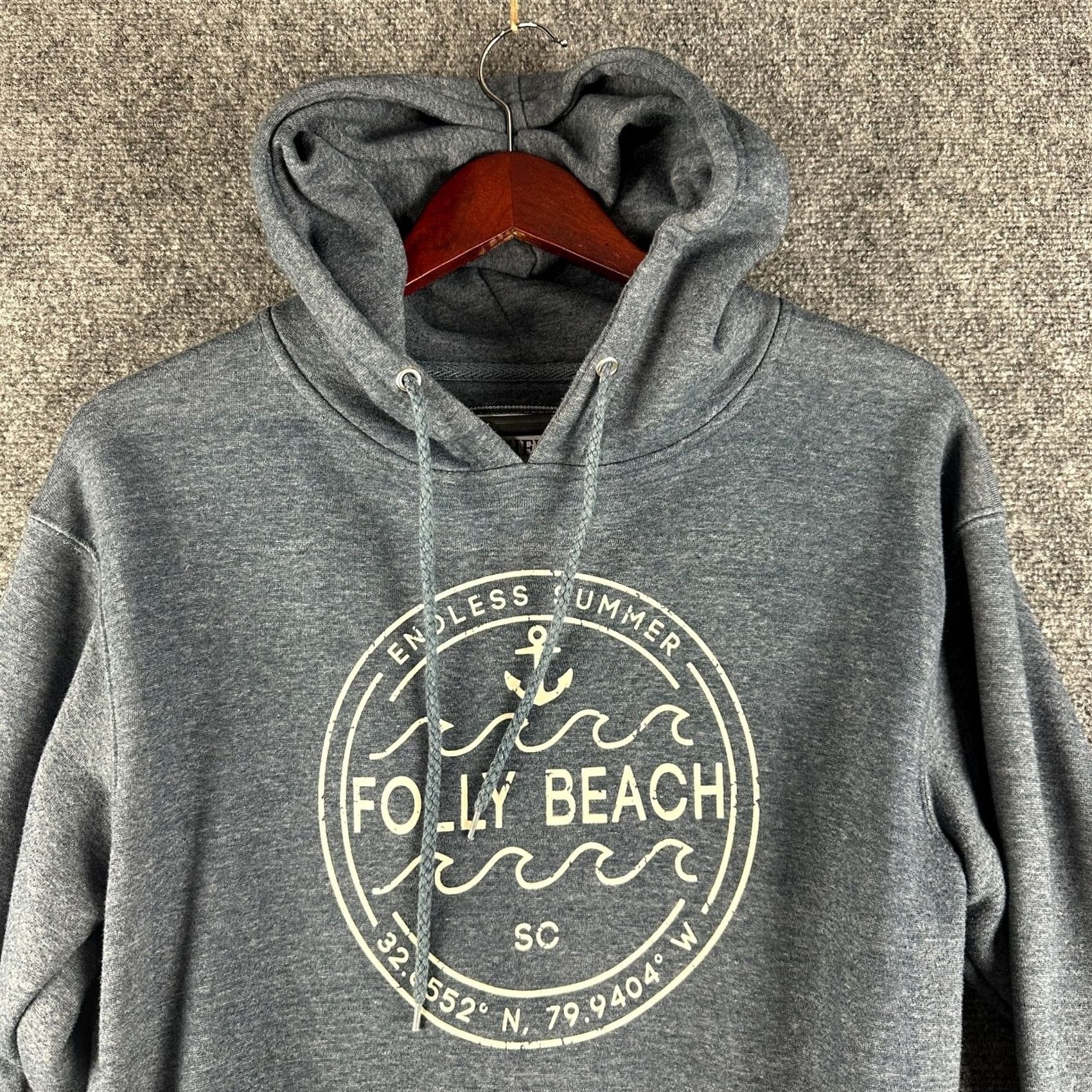 CO VINTAGE Pacific & Co The Perfect Hoodie Mens S Blue Endless Summer Folly Beach Hoodie Pullover Logo Pocket Beach 90s Mens Size US S / EU 44-46 / 1 - 4 Thumbnail