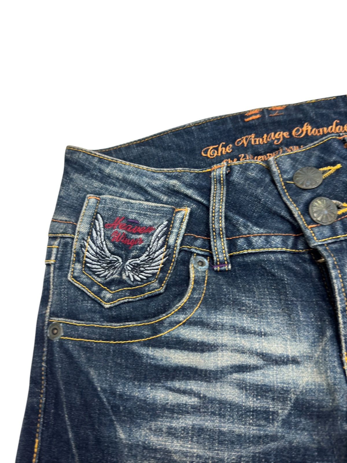 Hysteric Glamour FLARED HEAVEN WINGER GOT WING POCKET MUD WASH DENIM Size US 27 - 8 Thumbnail