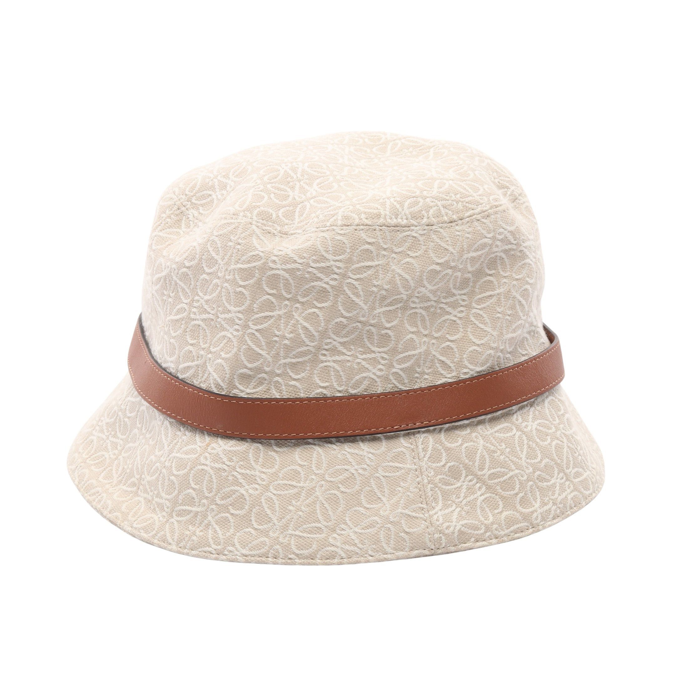 Loewe Loewe Anagram Jacquard Bucket Hat Cotton Light Beige Brown Size ONE SIZE - 1 Thumbnail