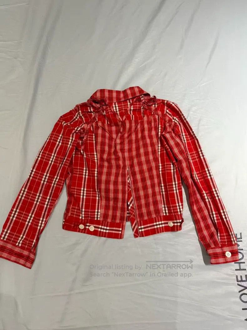 Junya Watanabe Junya Watanabe Red plaid pleated zipper jacket Size S / US 4 / IT 40 - 2 Thumbnail