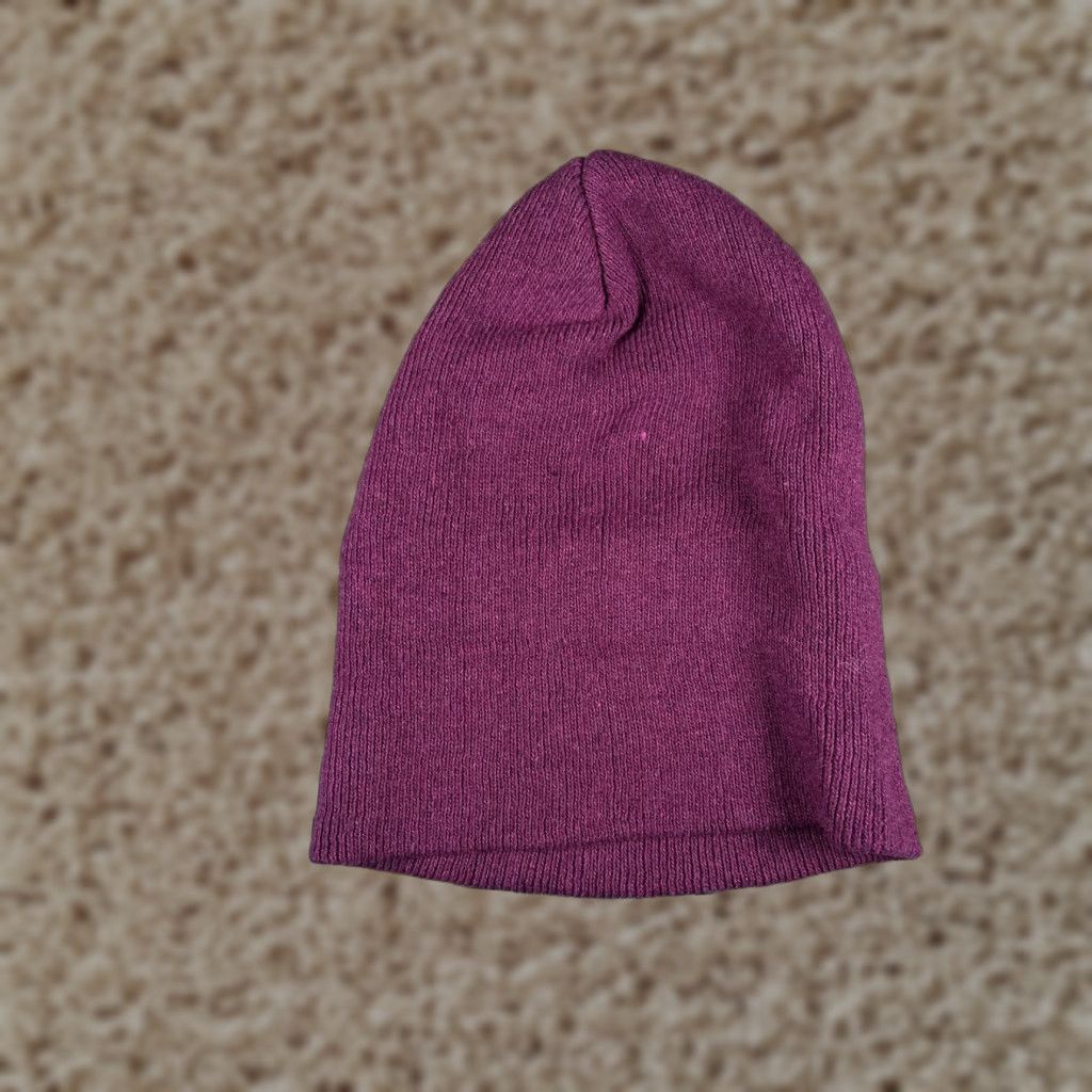 Vintage Beanie Womens One Size Purple Knit Acrylic Polyester Lined Ski Outdoors Toque Size ONE SIZE - 1 Thumbnail