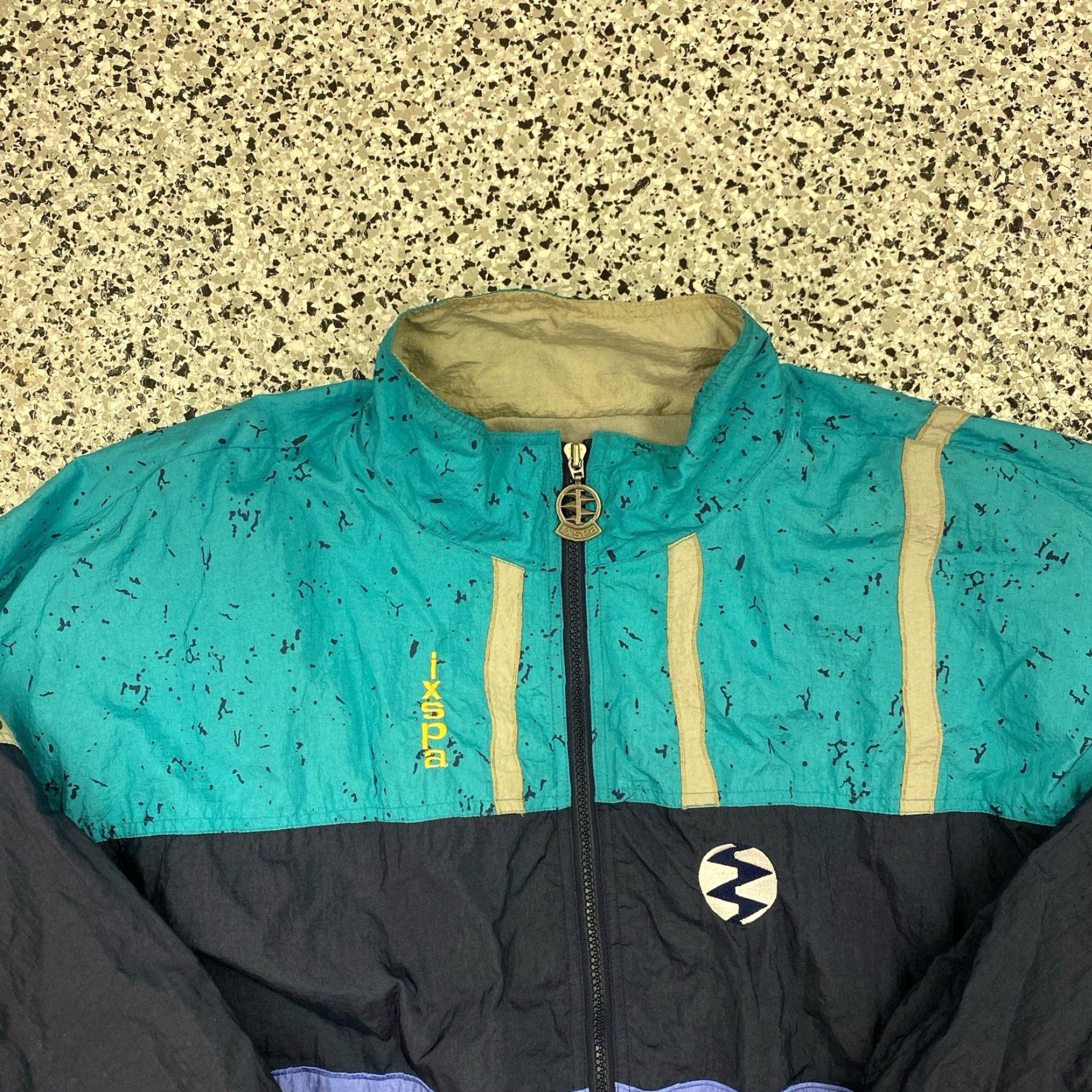 Vintage VINTAGE IXSPA Windbreaker Nylon Jacket Street Hip Hop Medium Blue 80s 90s Mens Size US M / EU 48-50 / 2 - 2 Thumbnail