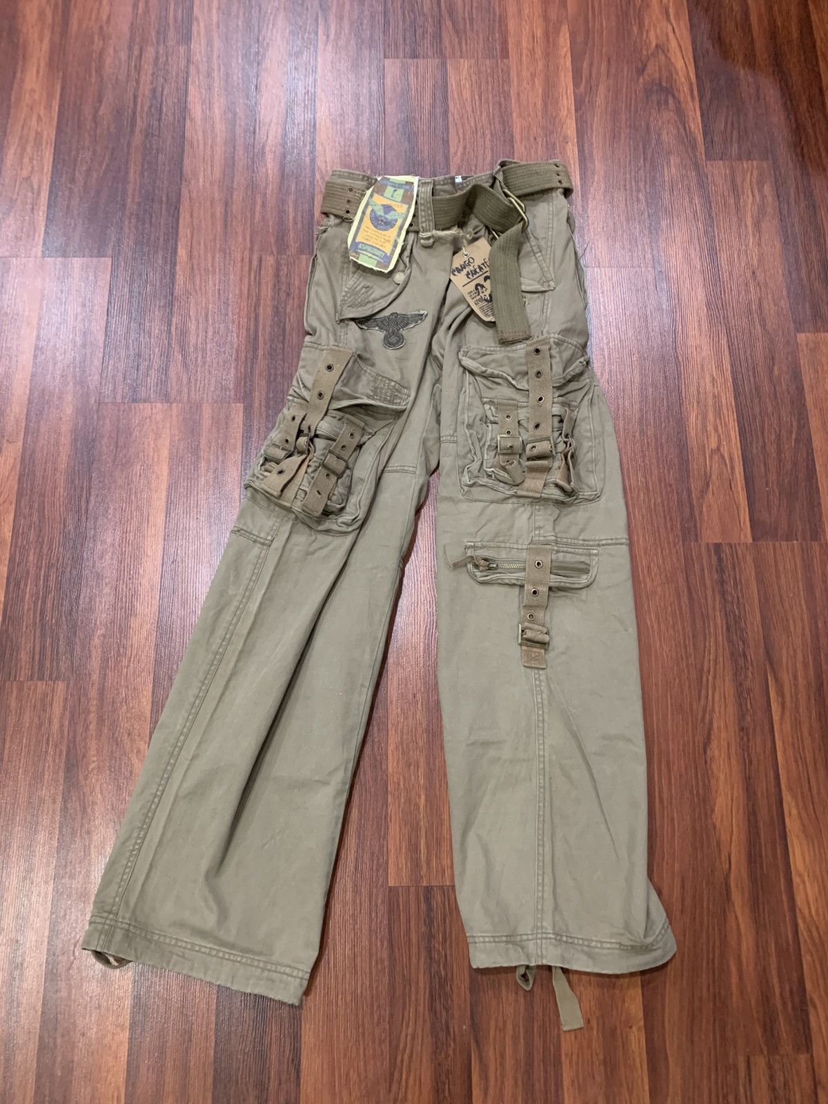 Japanese Brand Multipocket Cargo Creater Pants With Belt Size US 33 - 6 Thumbnail