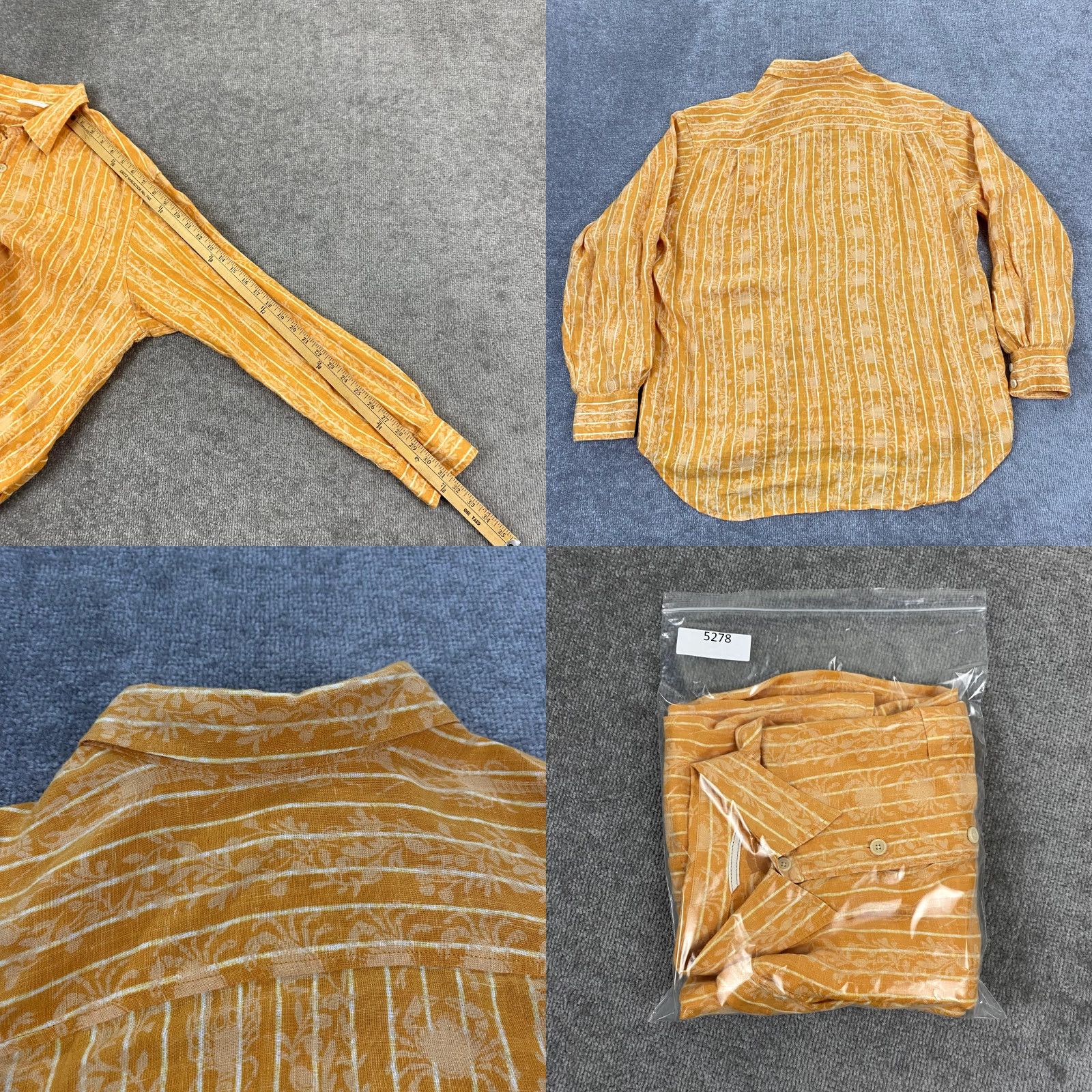 Tommy Bahama TOMMY BAHAMA Shirt Mens Large Orange Floral Crab Lobster Hawaiian Resort Linen Button-Up Size US L / EU 52-54 / 3 - 8 Thumbnail