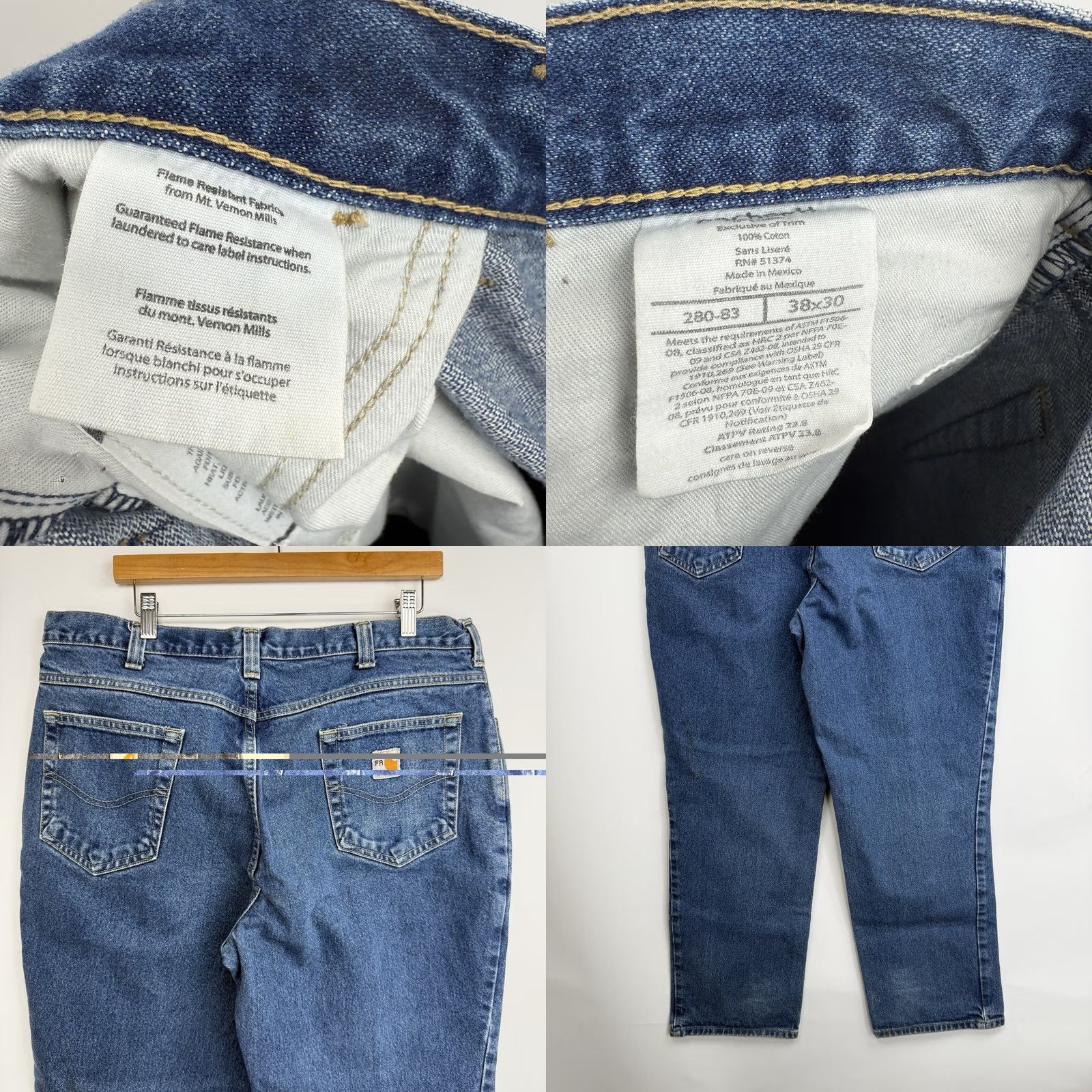 Carhartt VINTAGE Carhartt FR Jeans Mens 38x30 Flame-Resistant Blue Denim 5-Pocket Work Size US 38 / EU 54 - 8 Thumbnail