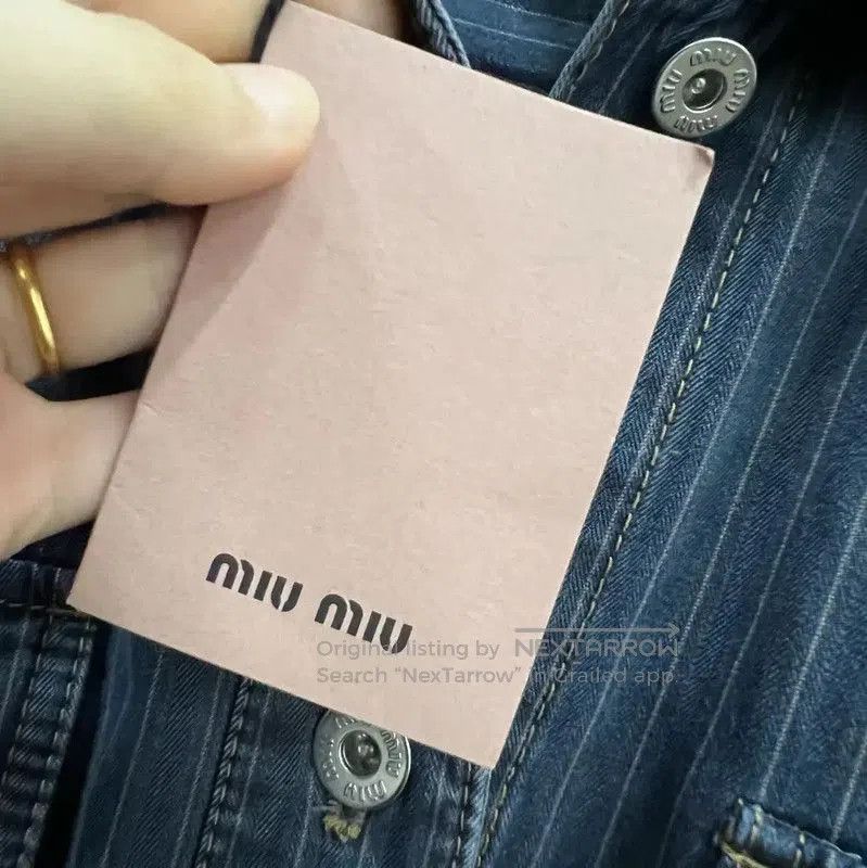 Miu Miu Miu Miu Striped Blue Cotton Jacket for Women . Size XXS / US 00 / IT 34 - 4 Thumbnail