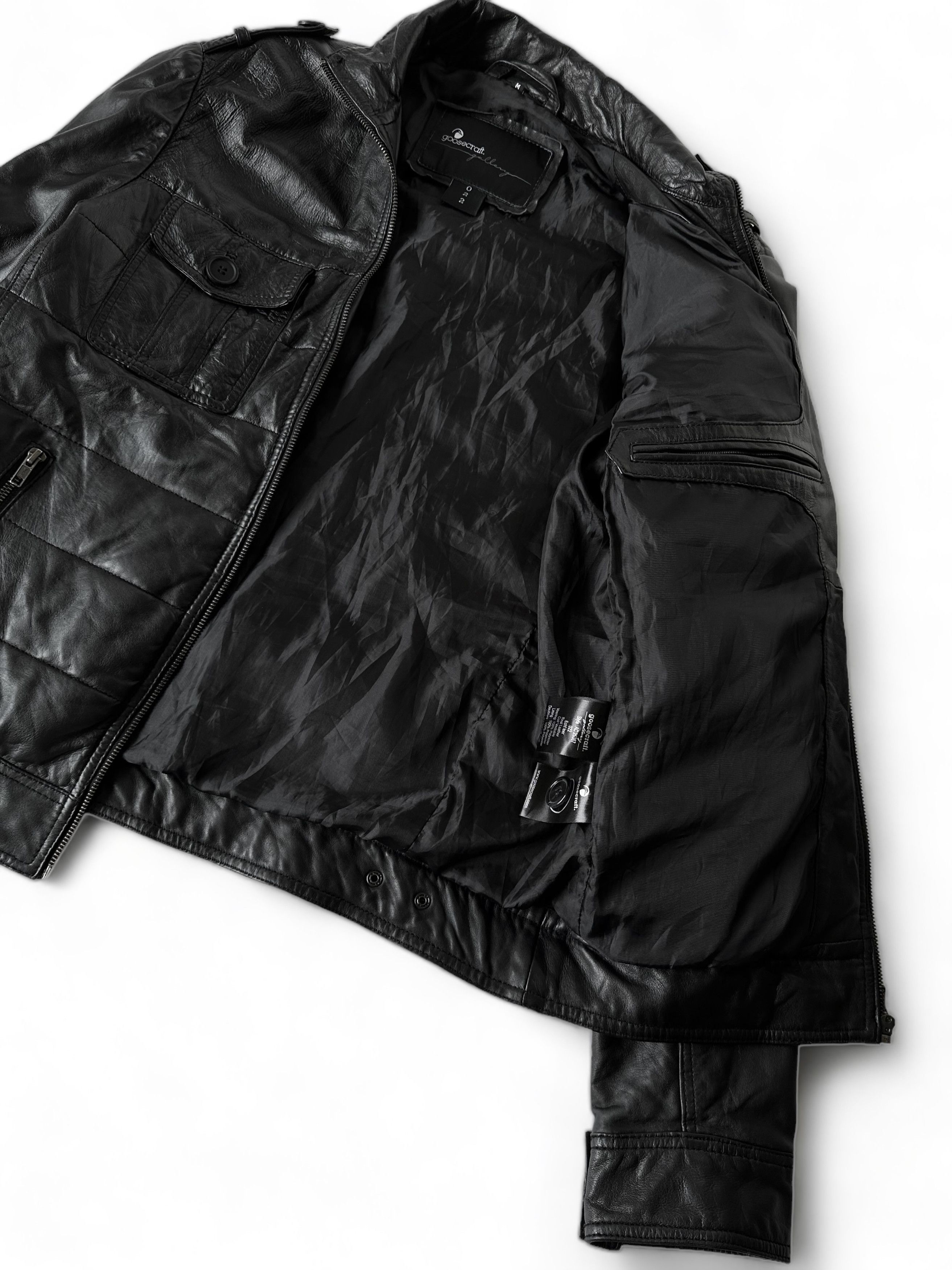 Allsaints Goosecraft Black Leather Jacket (M) Size US M / EU 48-50 / 2 - 9 Thumbnail