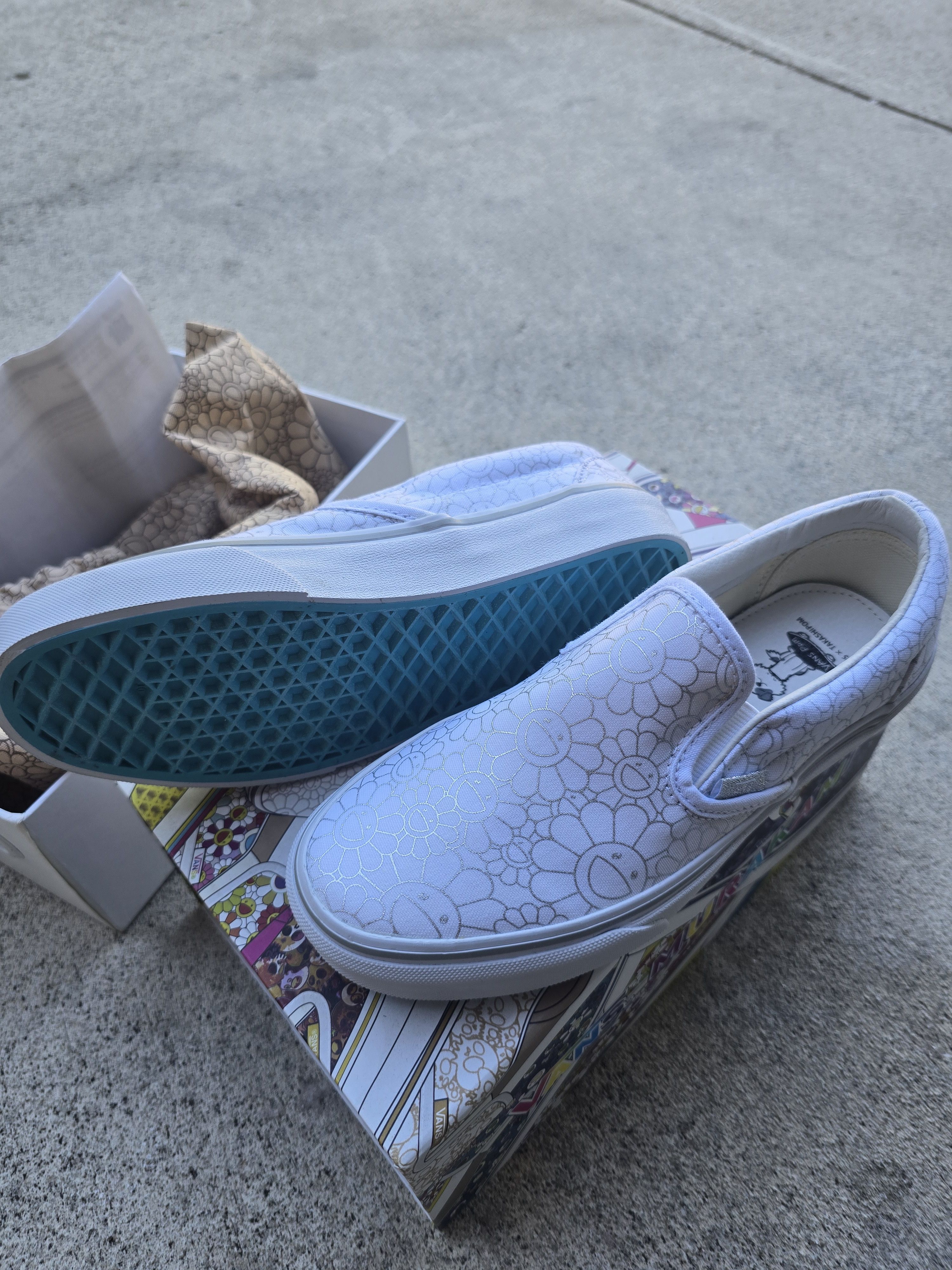 Takashi Murakami × Vans Vans x Takashi Murakami Silver Flower Slip-on US 4.5 Size US 4.5 / IT 34.5 - 1 Thumbnail