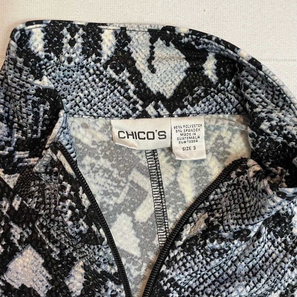 Chicos Chico's Snake Print Full Zip Stretch Long Sleeve Jacket Siz Size XL / US 12-14 / IT 48-50 - 7 Thumbnail