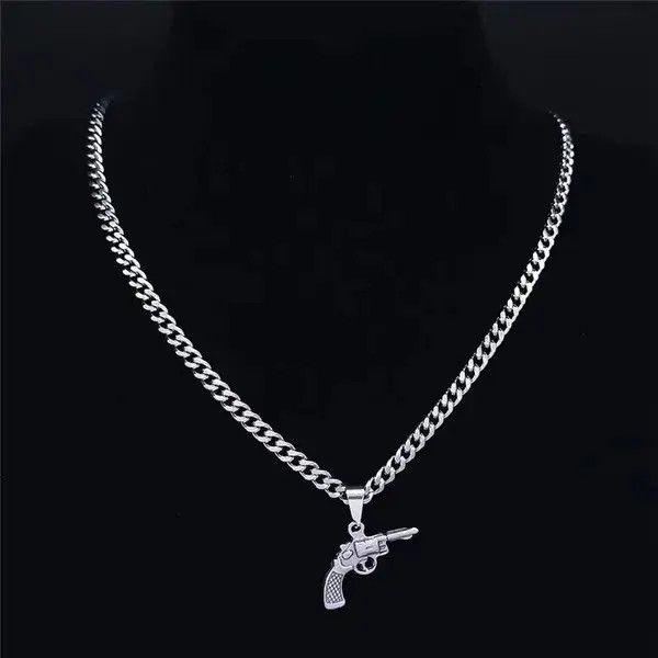 Jewelry Punk Gun Pendant Necklaces Size ONE SIZE - 1 Thumbnail