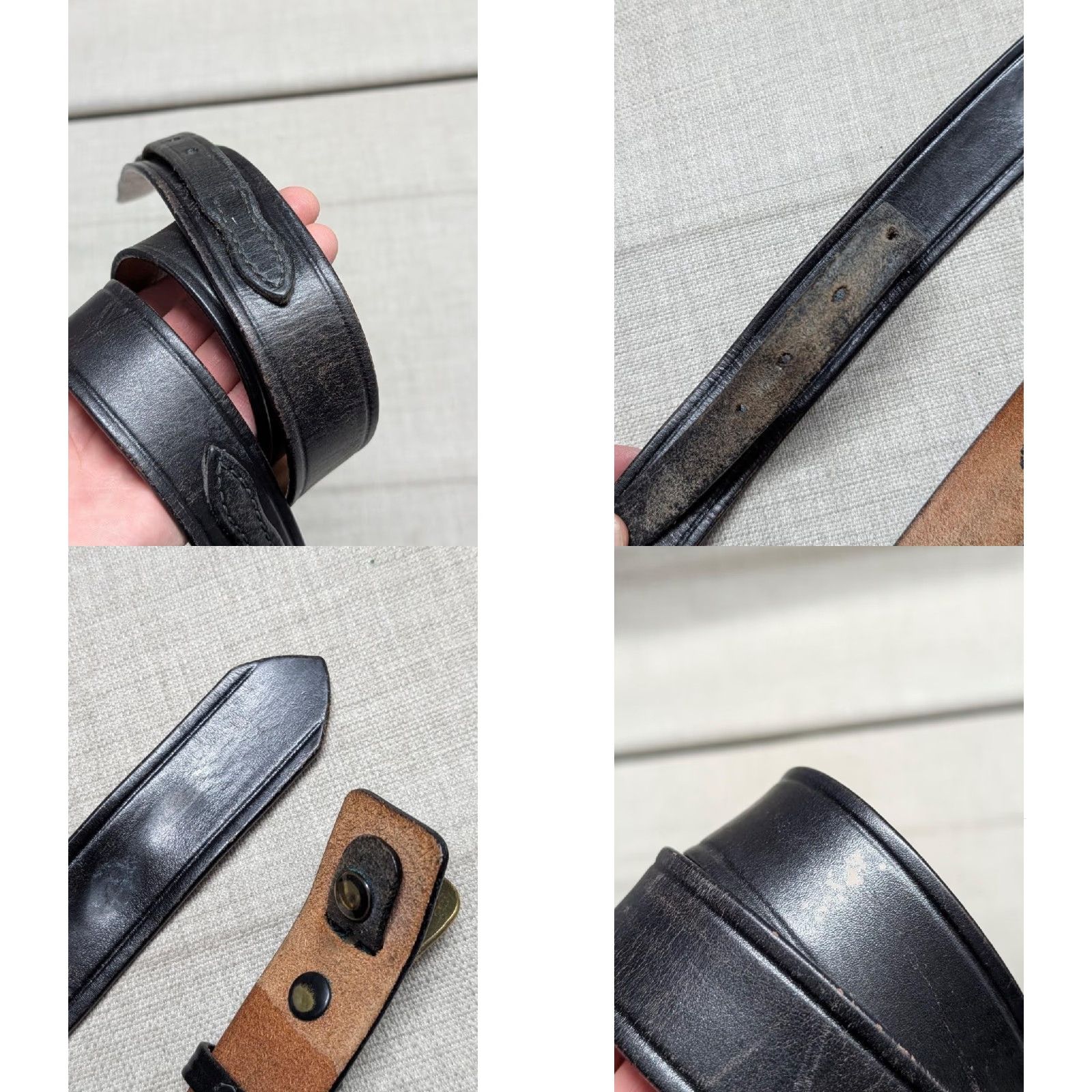 Vintage VINTAGE western belt Don Hume Ranger belt 36 black leather cowhide Size 36 - 8 Thumbnail