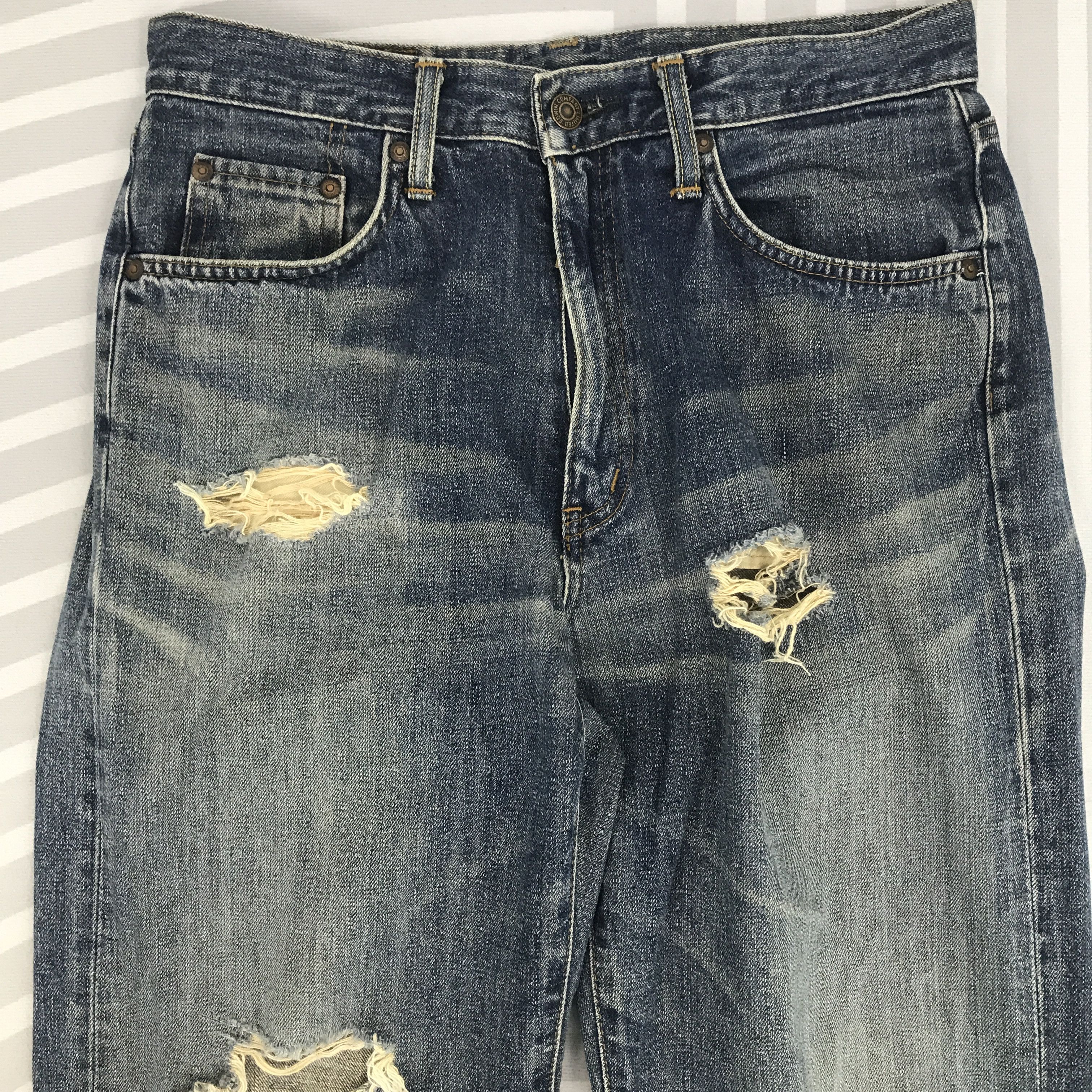 Edwin × Vintage Vintage Edwin Japan Distressed Denim jeans pants Size US 30 / EU 46 - 2 Thumbnail
