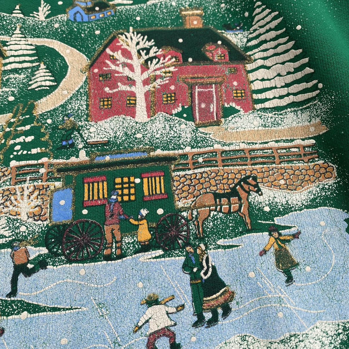 Vintage 90s Winter Time Sweater SC003 Size US XXL / EU 58 / 5 - 5 Thumbnail