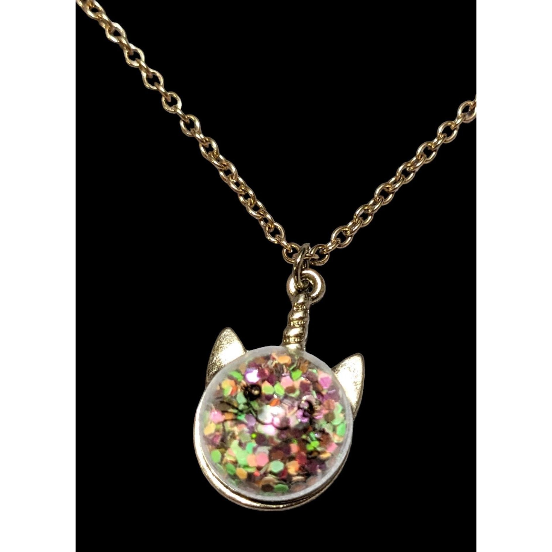 Other Rainbow Glitter Caticorn Necklace Size ONE SIZE - 7 Thumbnail