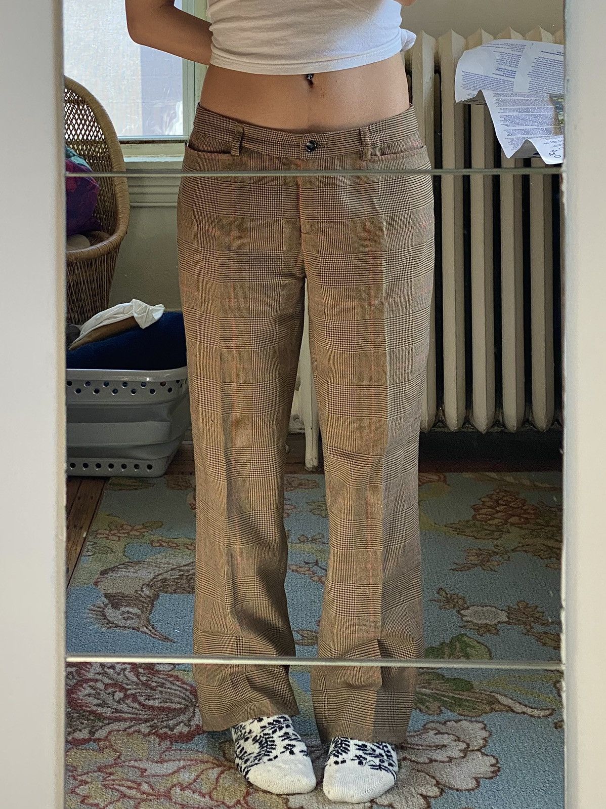 Dolce & Gabbana Vintage 90’s Dolce & Gabbana Houndstooth Trousers Size 28" / US 6 / IT 42 - 3 Thumbnail