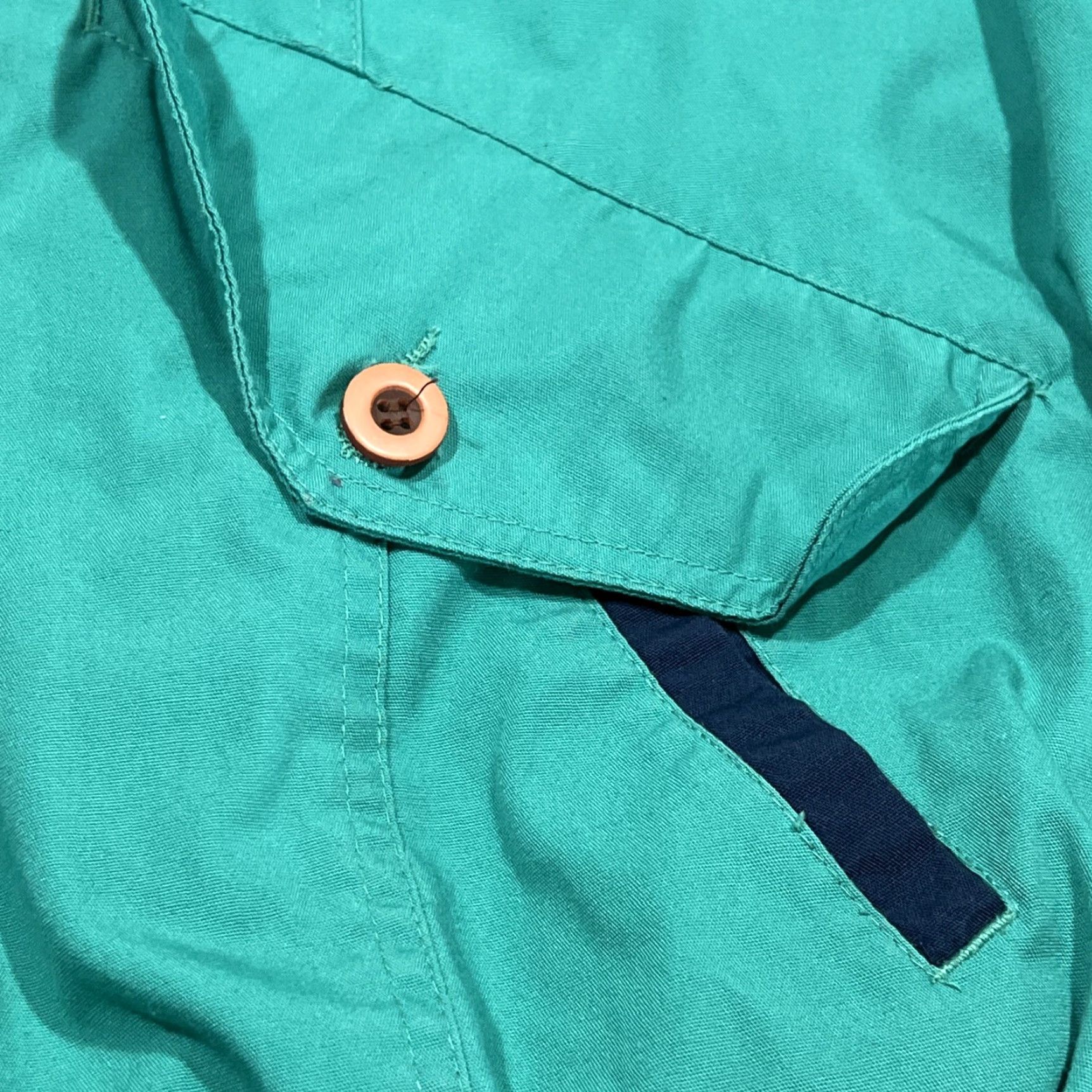 AQUA VINTAGE Climate Zone Sailing Yacht Jacket Large Aqua Navy Zip Button Drawstring Windbreaker MENS Regular Size L Size US L / EU 52-54 / 3 - 4 Thumbnail