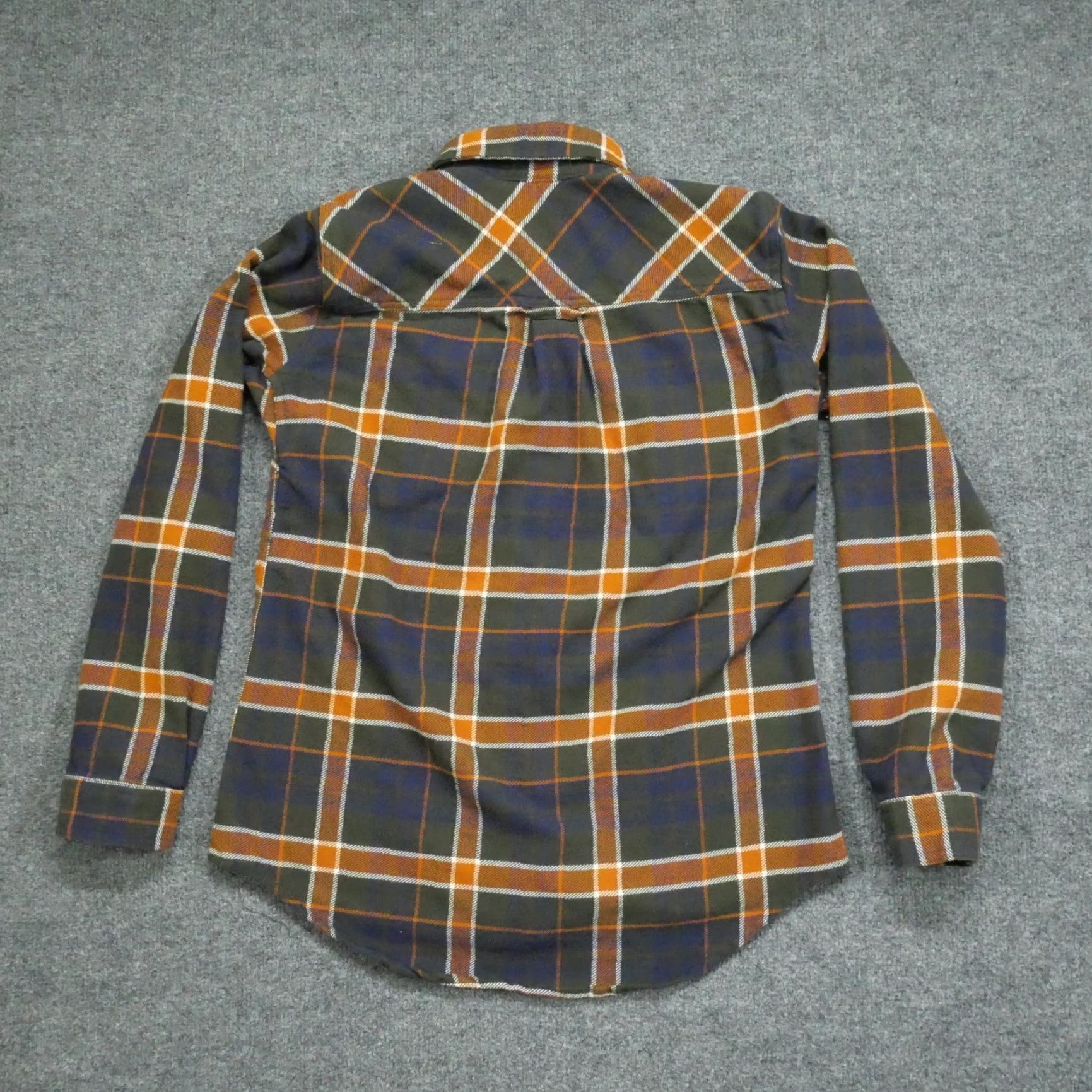 CO Duluth Trading Co Shirt Womens XS Orange Green Plaid Button Up Flannel Size XS / US 0-2 / IT 36-38 - 6 Thumbnail