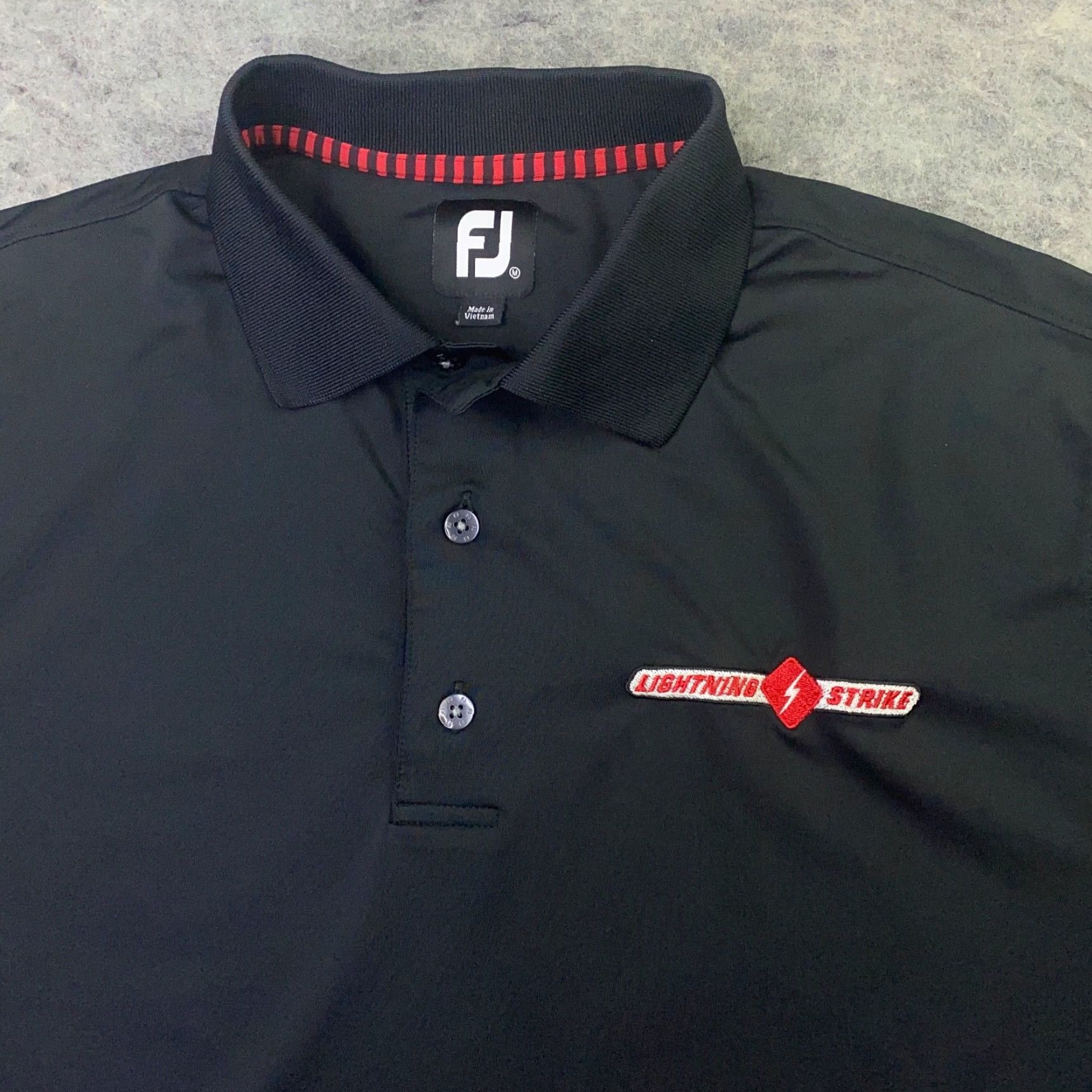 Footjoy FootJoy Mens Polo Shirt Short Sleeve Black Stretch Logo FJ Golf Collared Embroidered Size US M / EU 48-50 / 2 - 3 Thumbnail