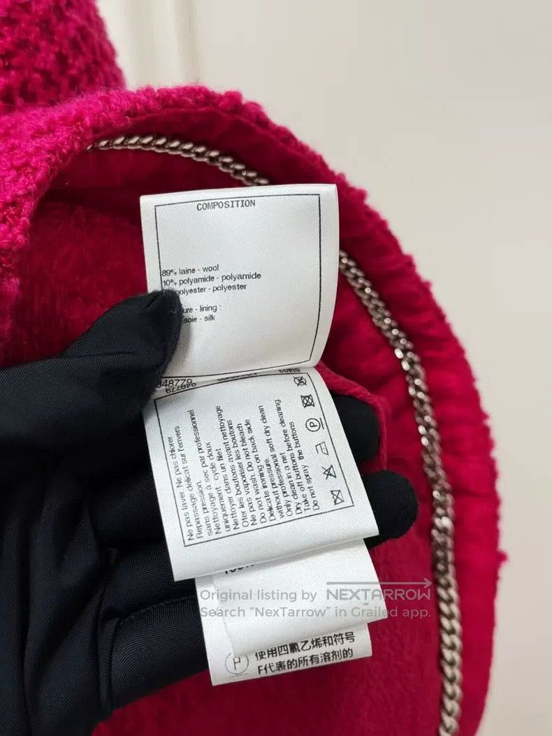 Chanel Chanel Rose-red diamond-buttoned short coat Size XS / US 0-2 / IT 36-38 - 8 Thumbnail