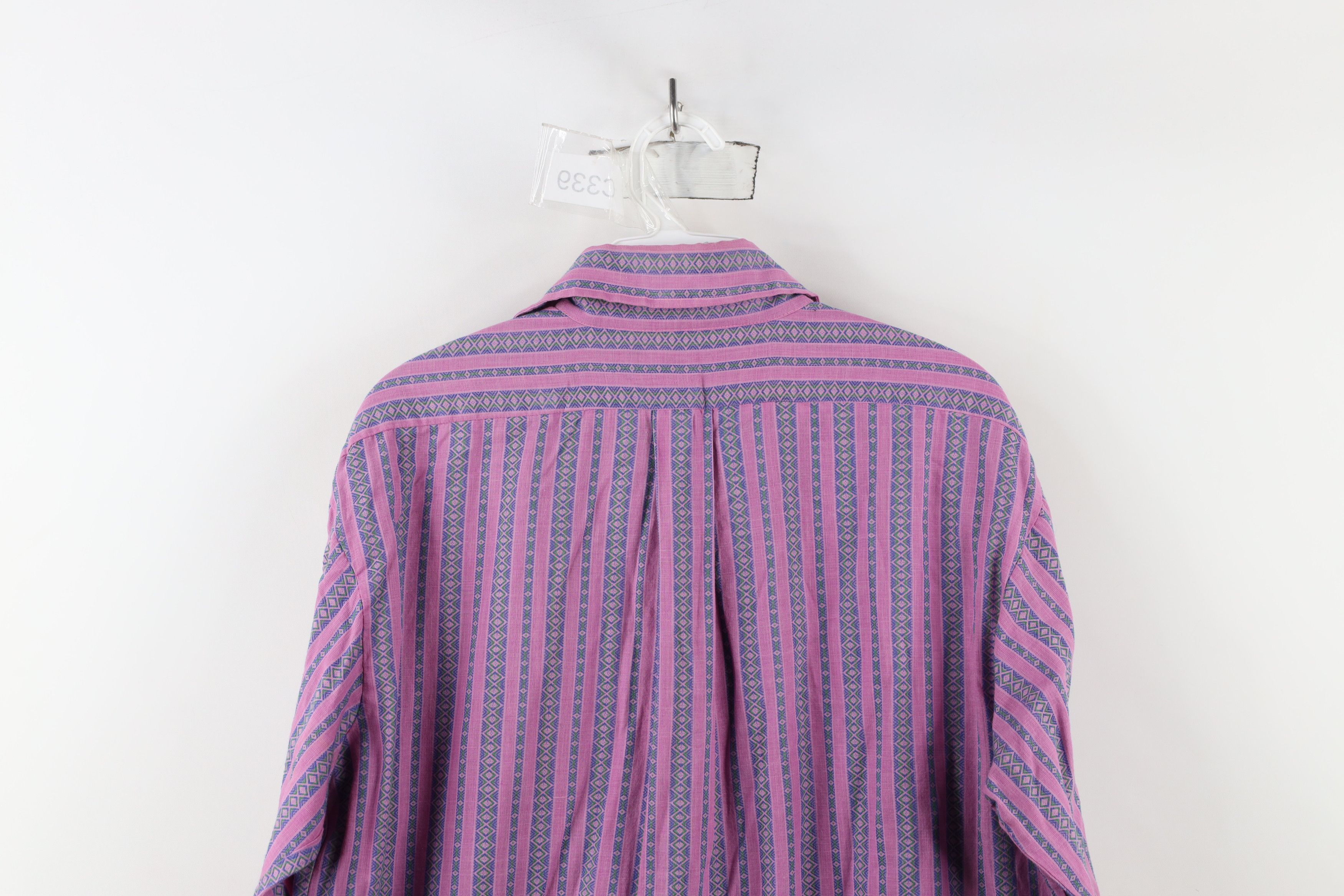 Vintage Vintage 60s Fruit of the Loom Striped Collared Button Shirt Size US L / EU 52-54 / 3 - 10 Thumbnail