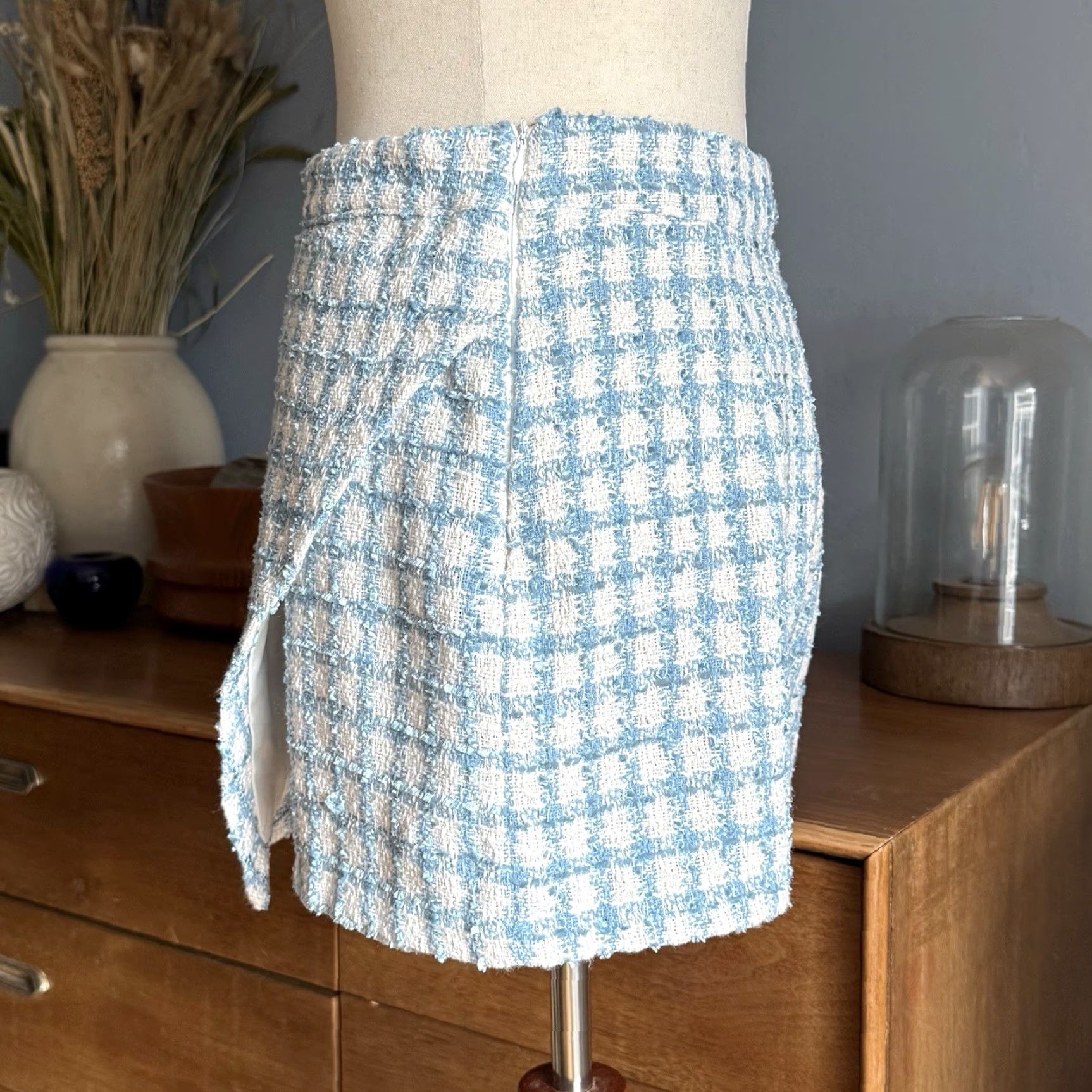 Jason Wu Jason Wu Tweed Plaid Cropped Blazer & Skort Set Suit Blue White Size 6 Multicolor Womens Short Sleeve Jacket Skirt 2 Piece Size M / US 6-8 / IT 42-44 - 6 Thumbnail